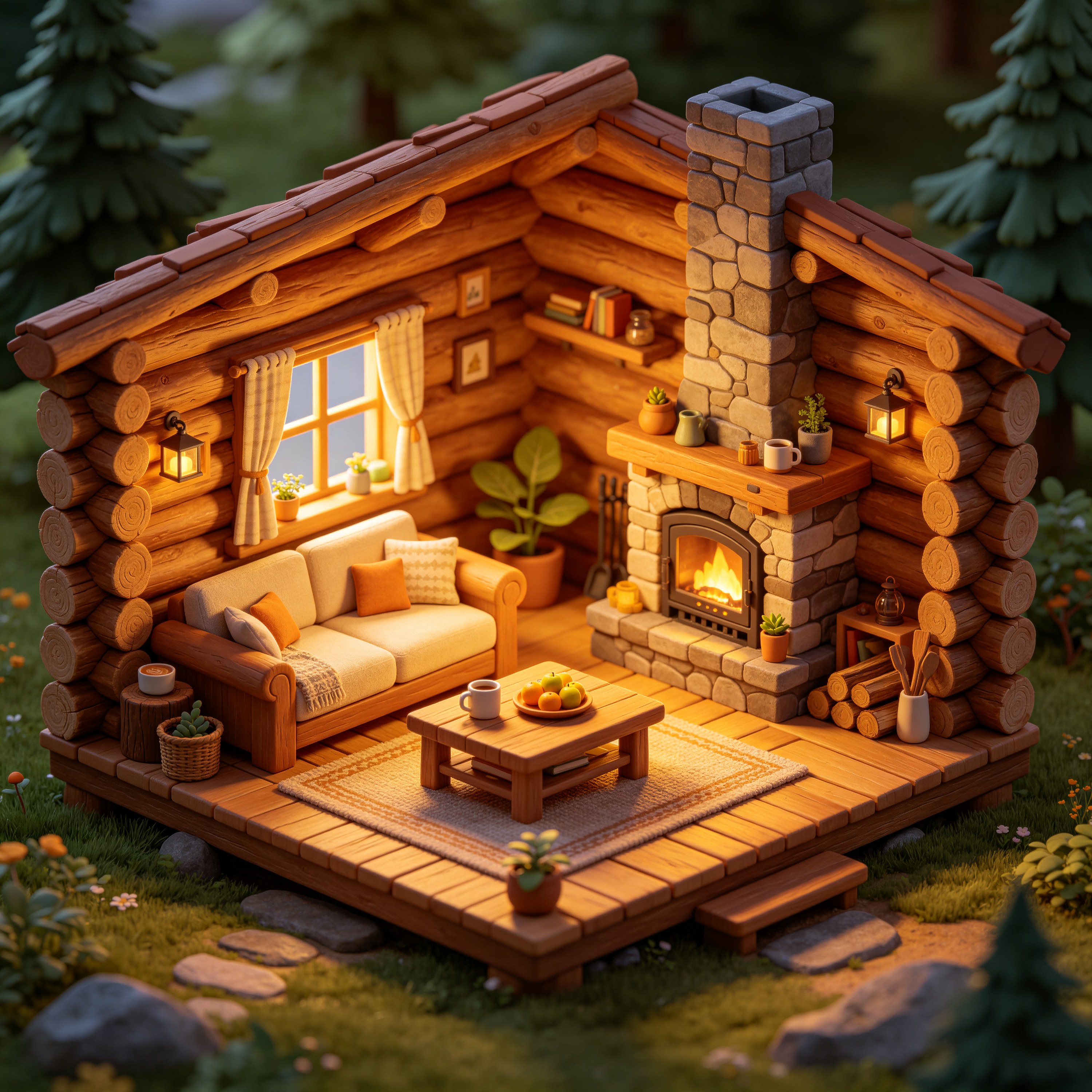 3D Isometric Cabin
