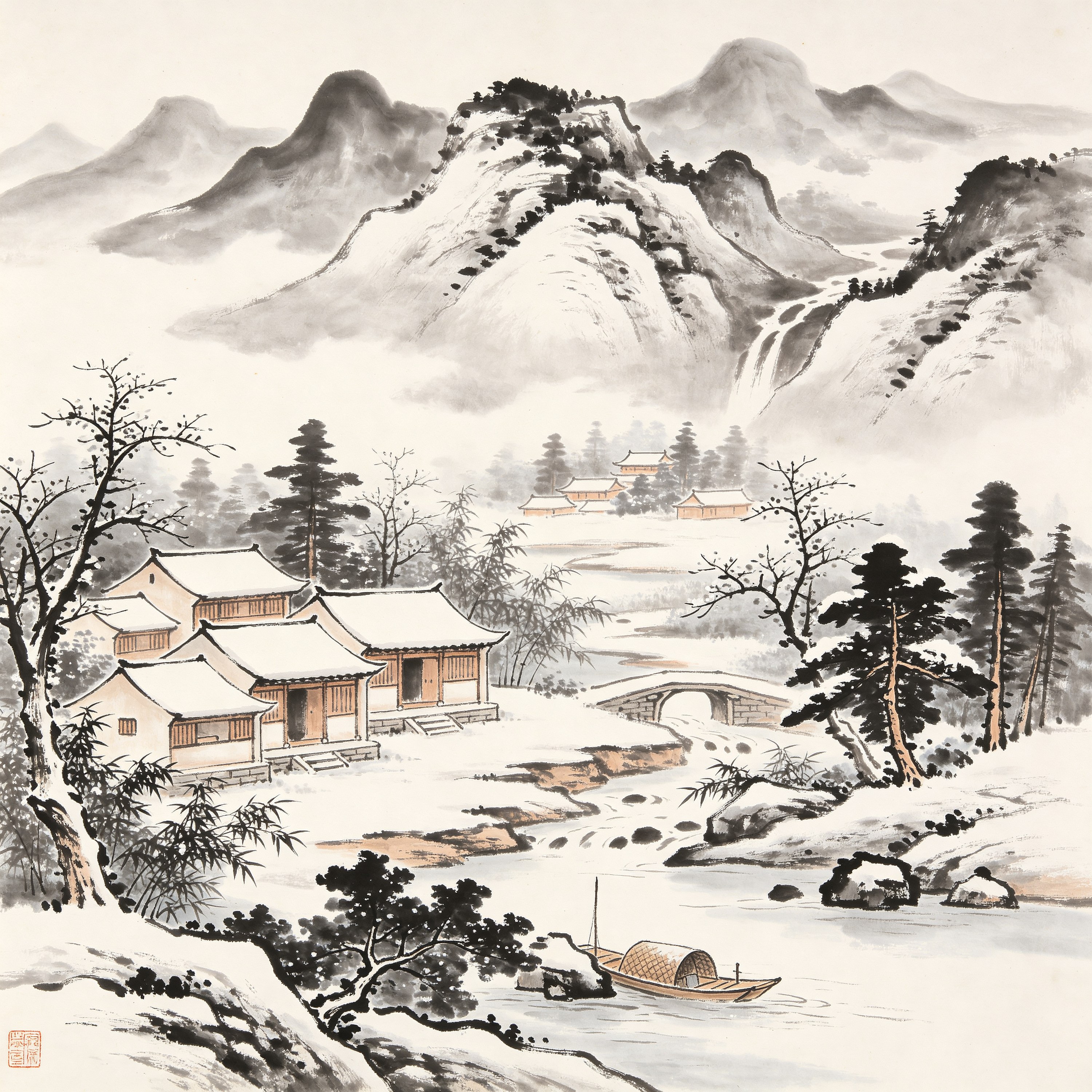 Chinese Snow Scene