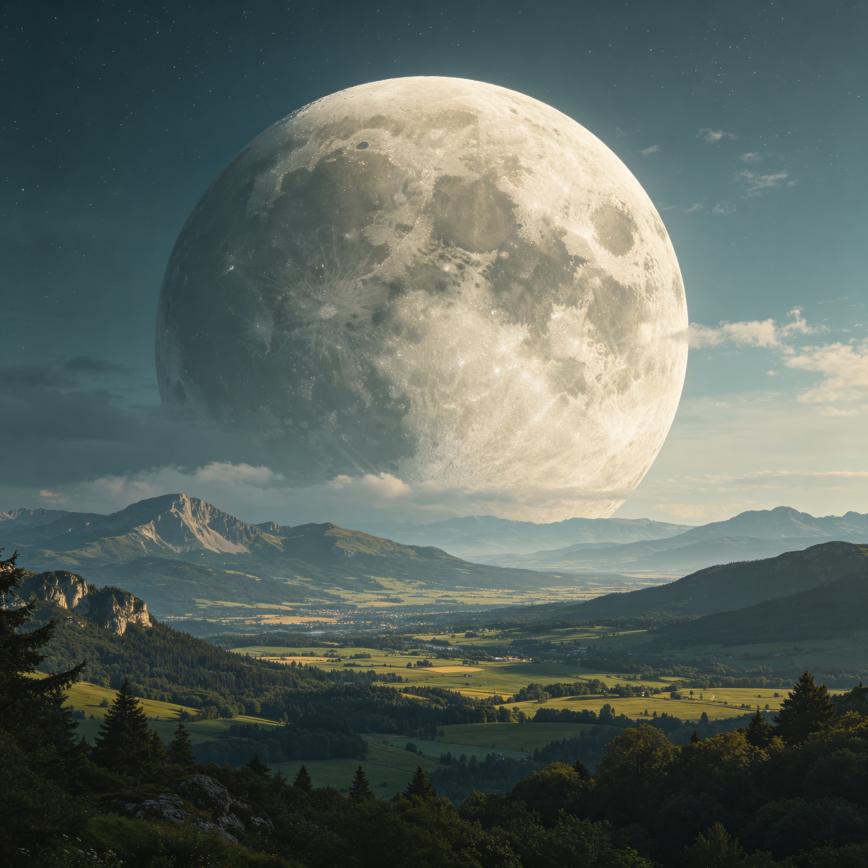 Surreal Giant Moon