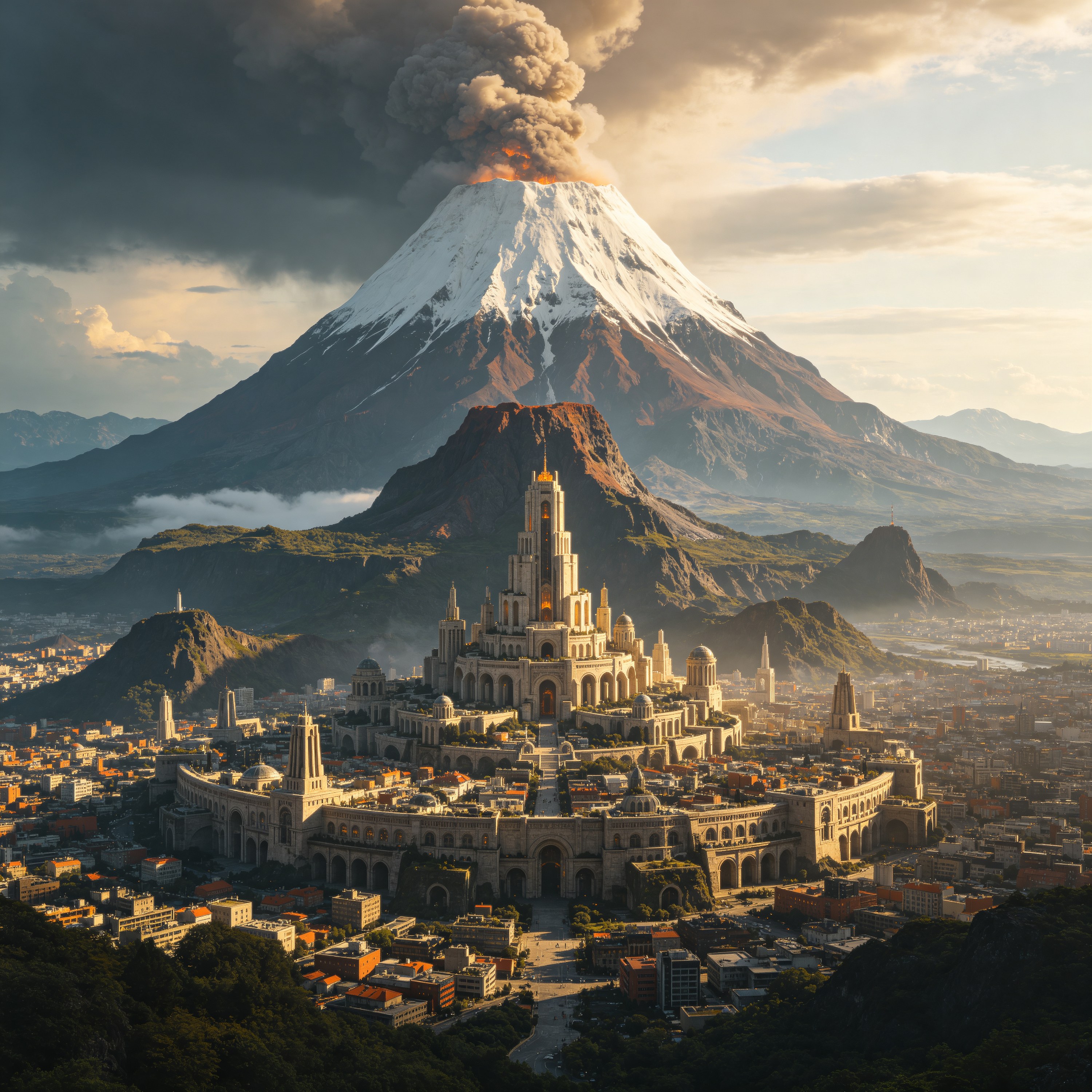 Surreal Volcano City
