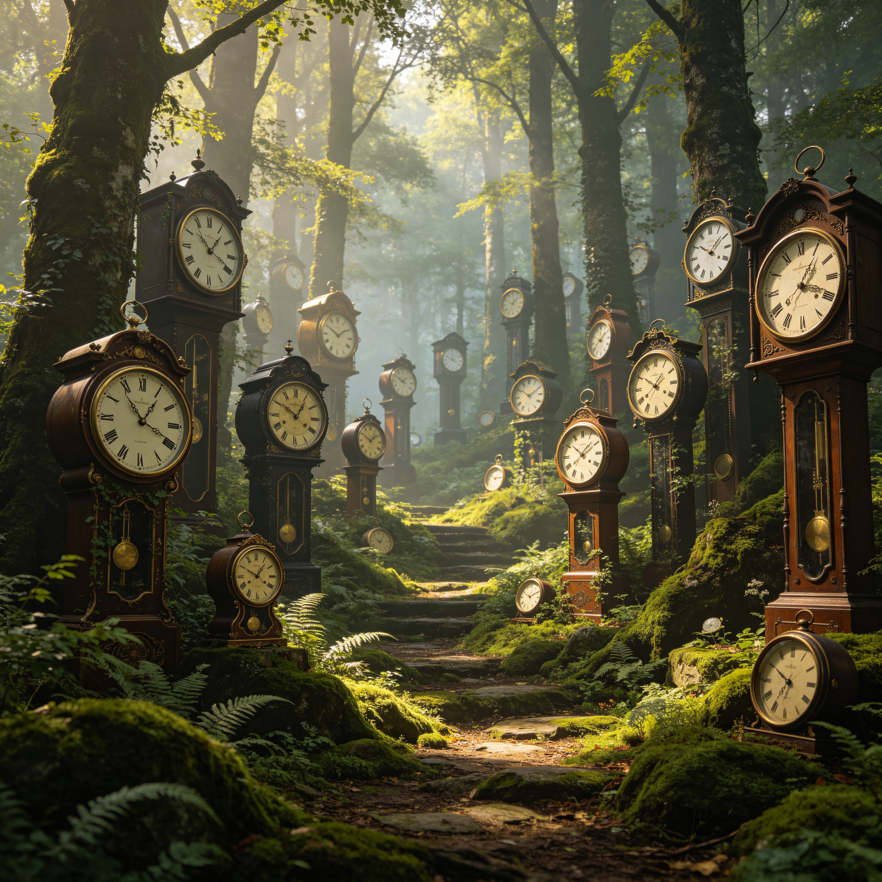 Surreal Forest of Clocks
