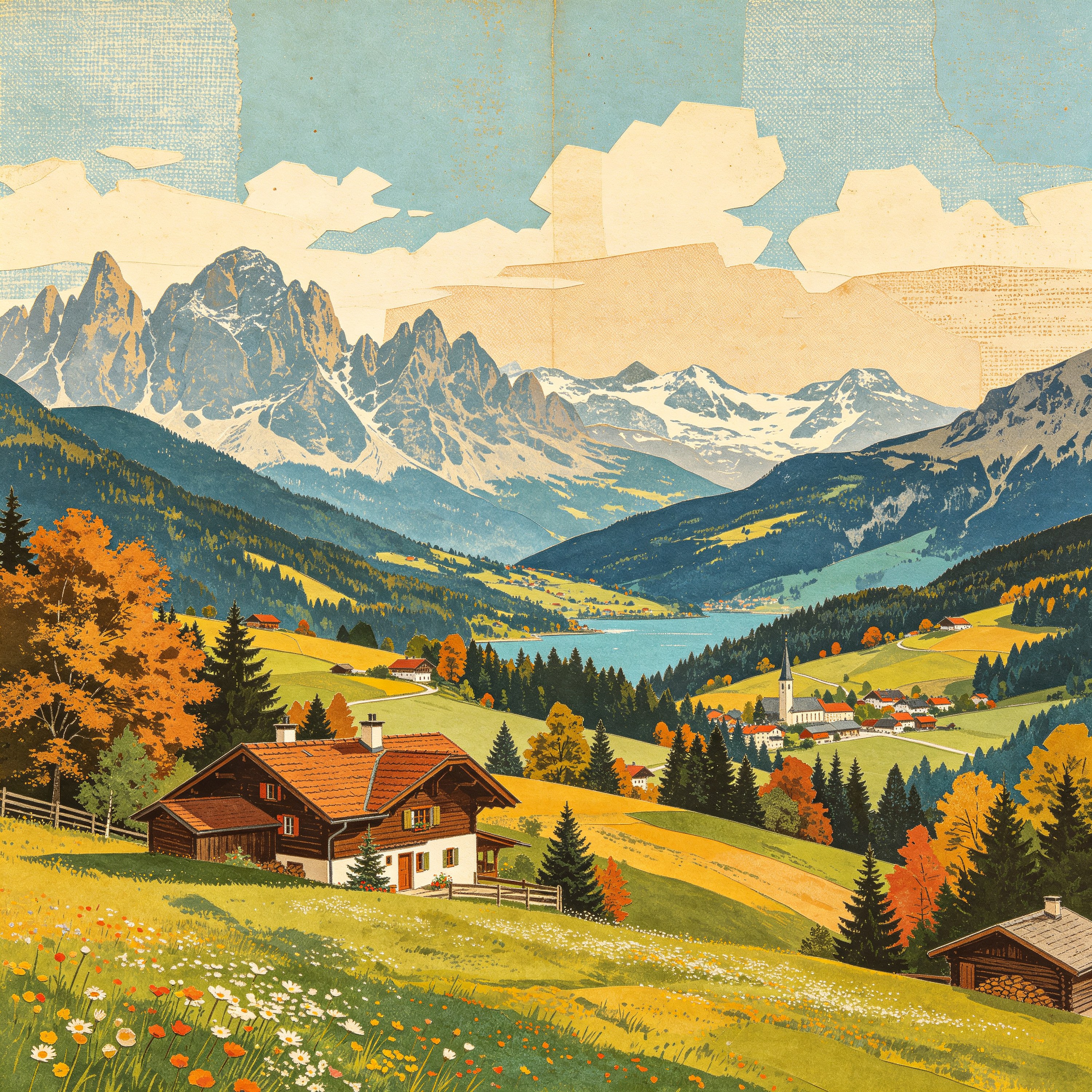 Collage Vintage Landscape