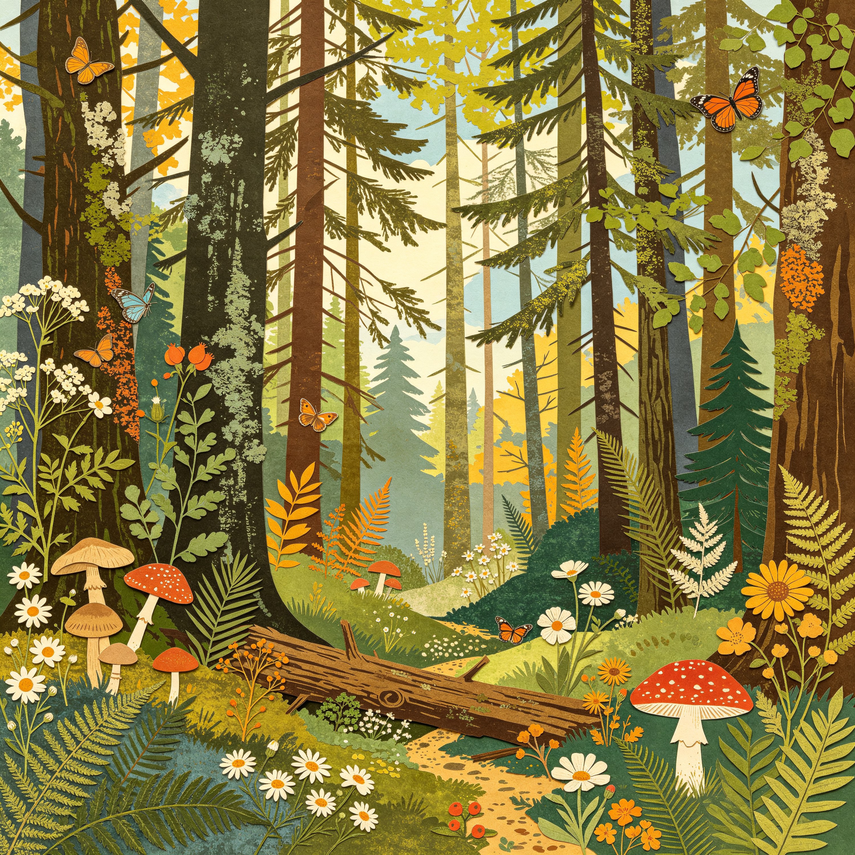 Collage Vintage Forest