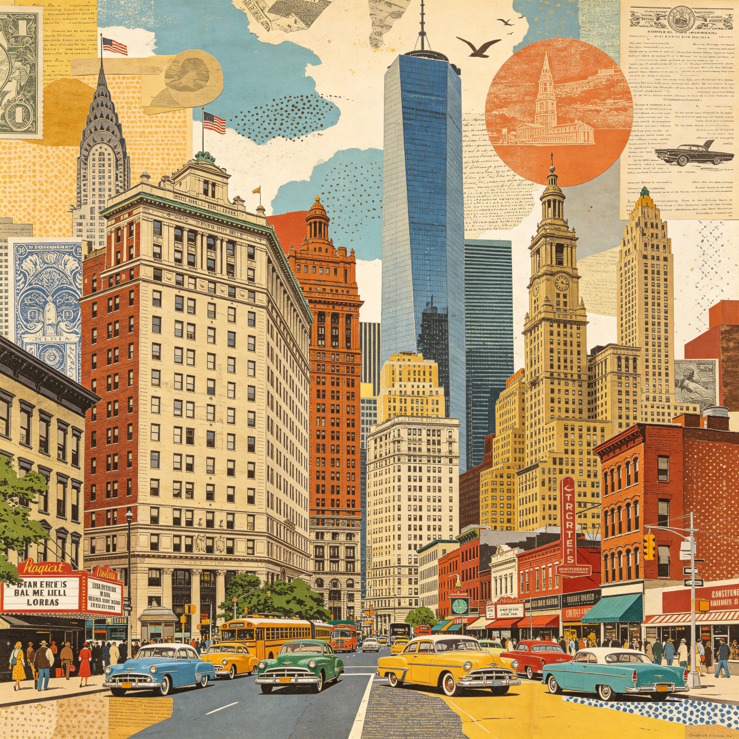 Collage Vintage City