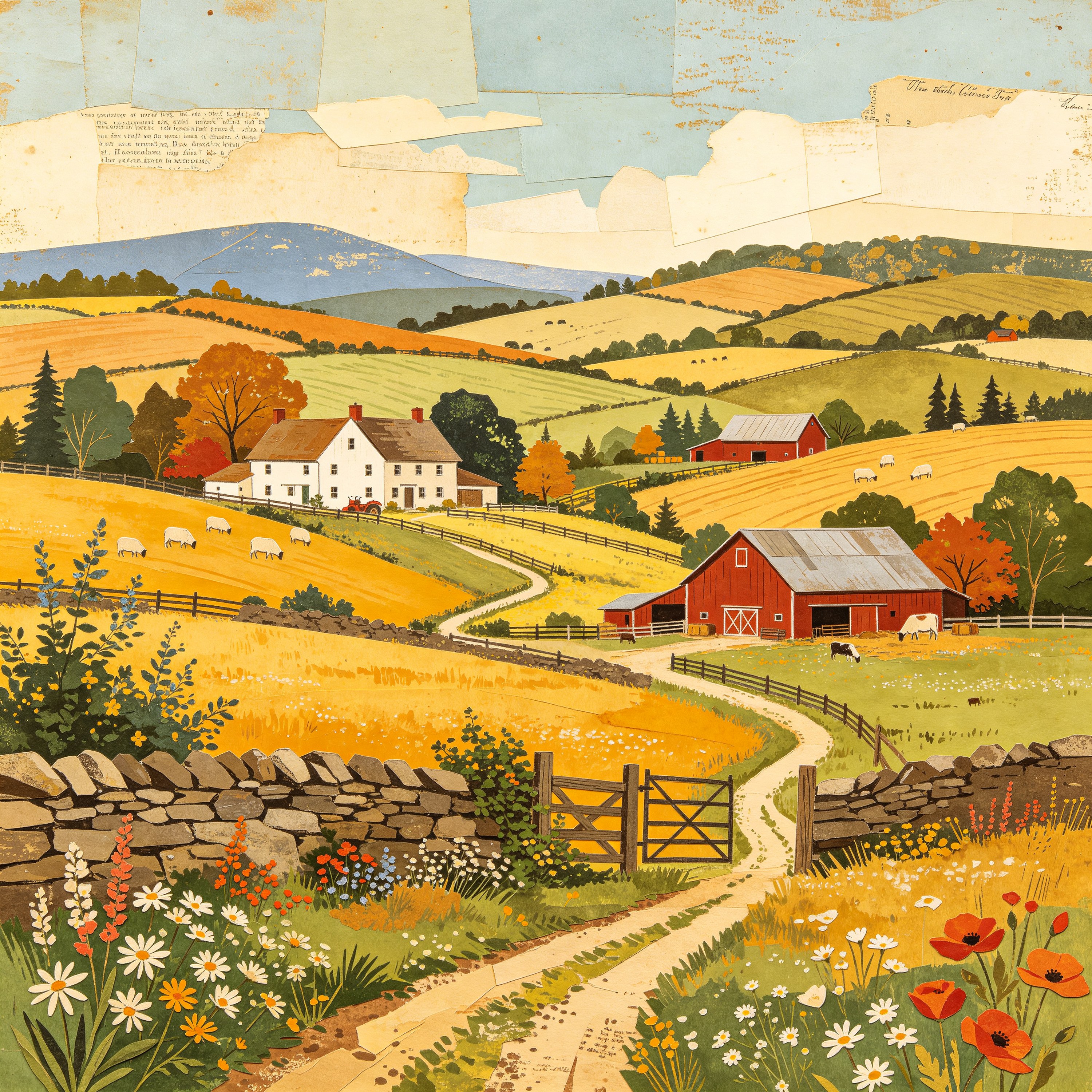 Collage Vintage Countryside