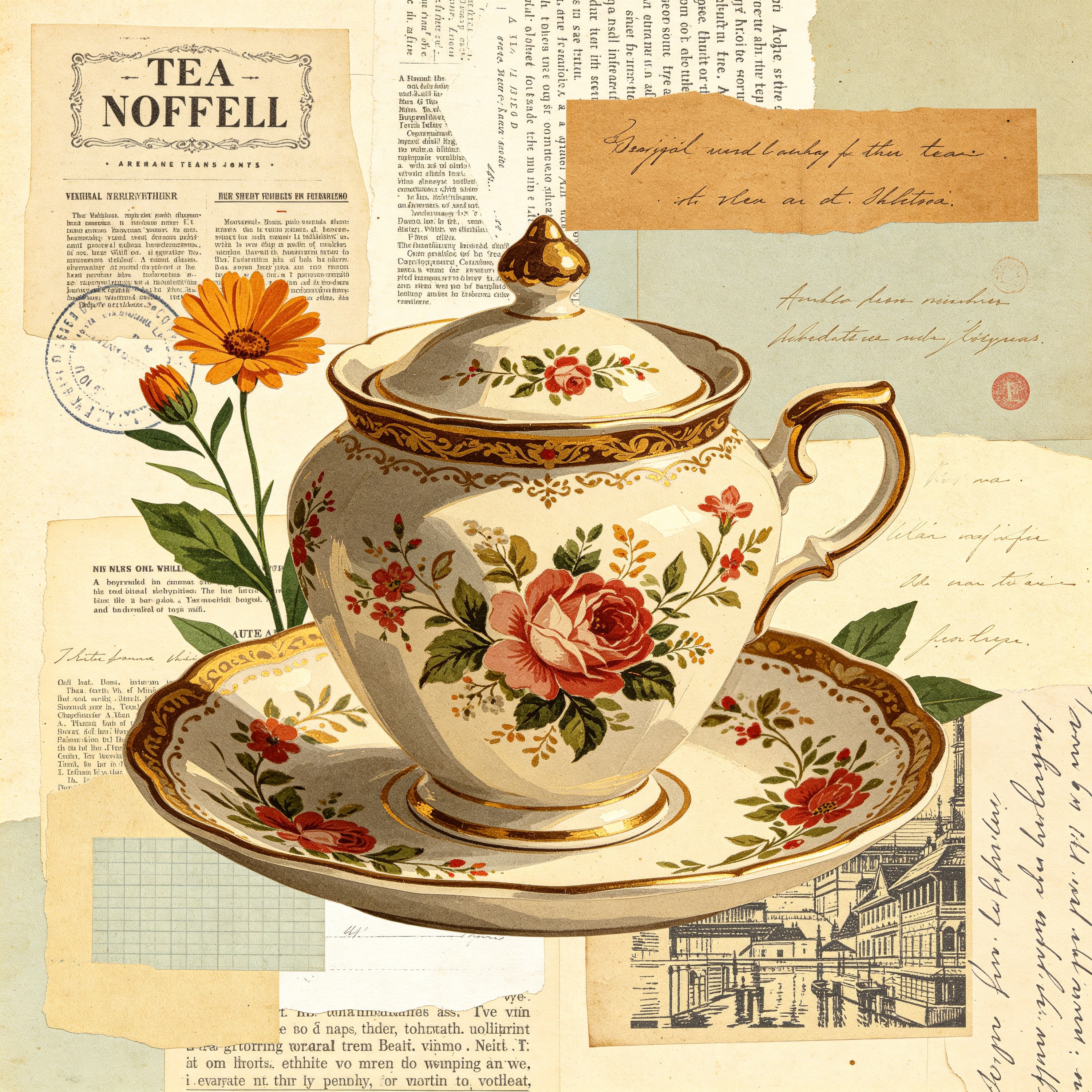 Collage Vintage Tea