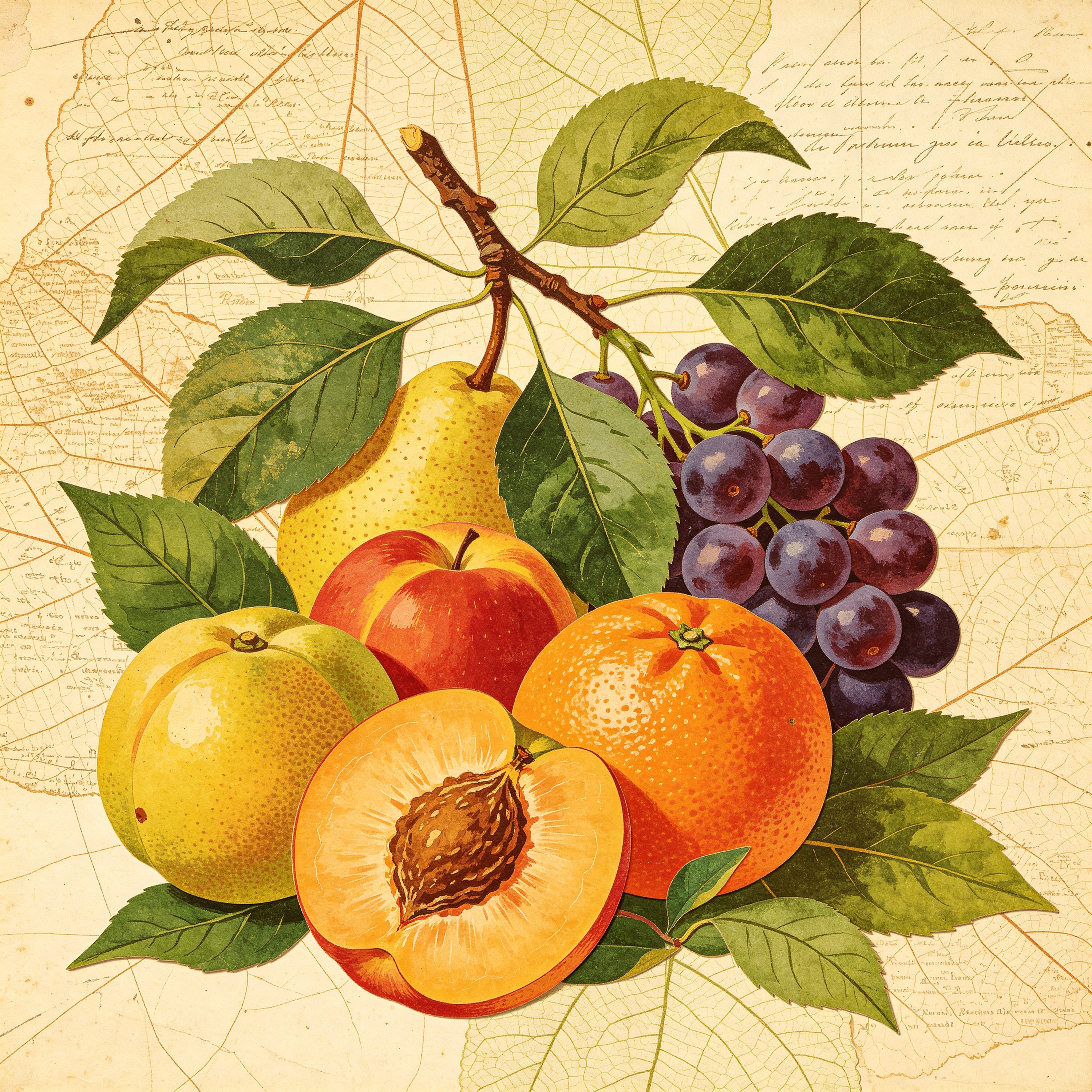 Collage Vintage Fruit