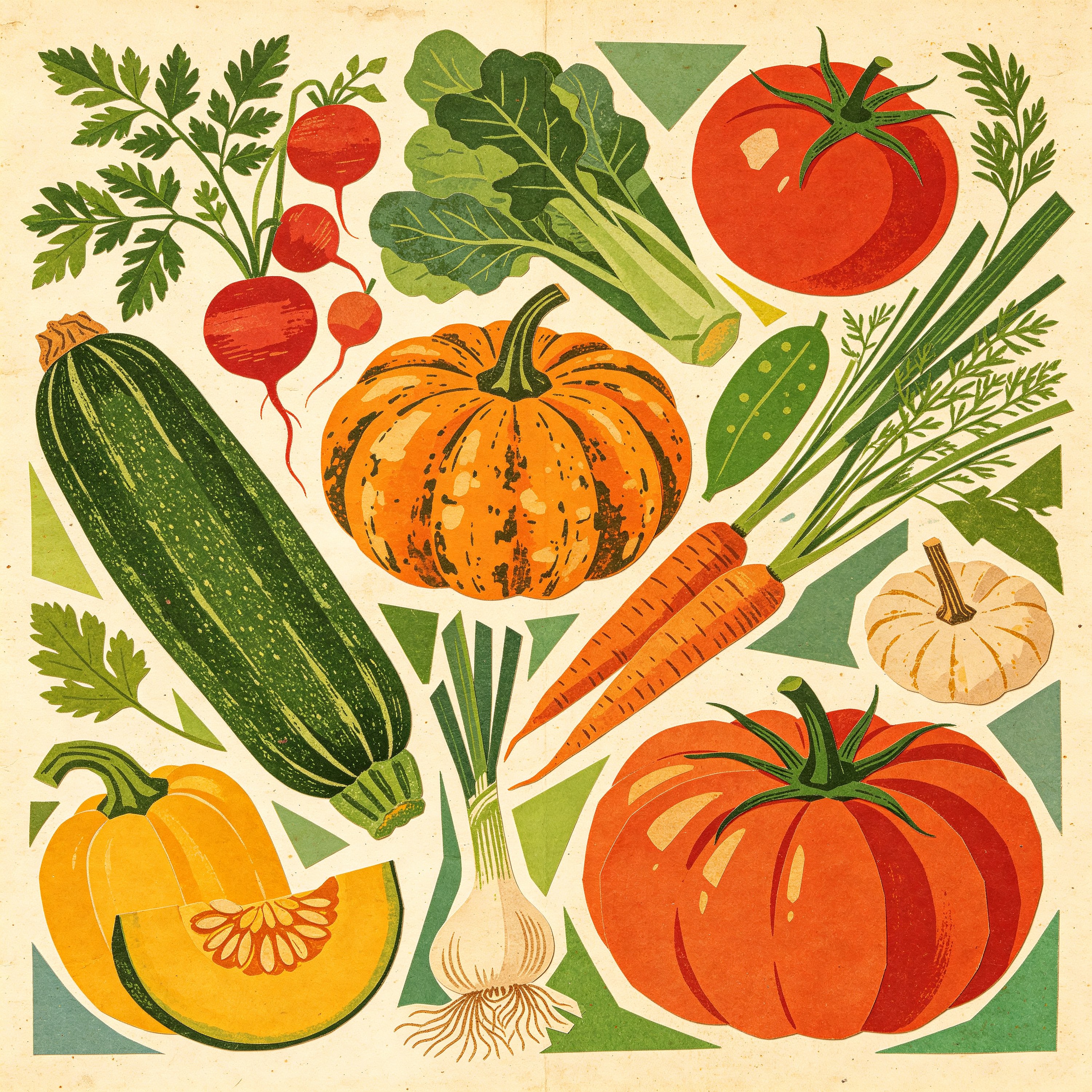Collage Vintage Vegetables