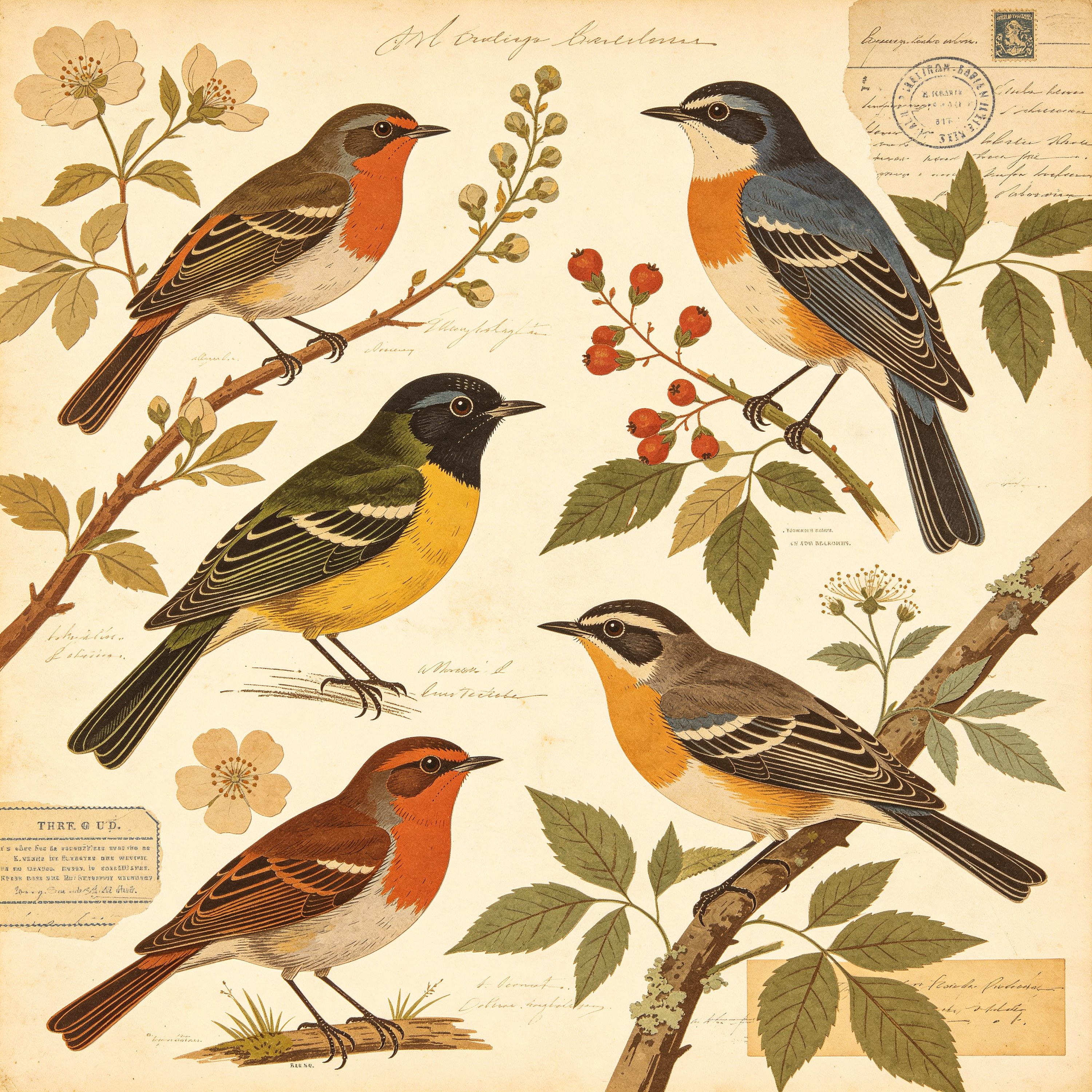 Collage Vintage Bird