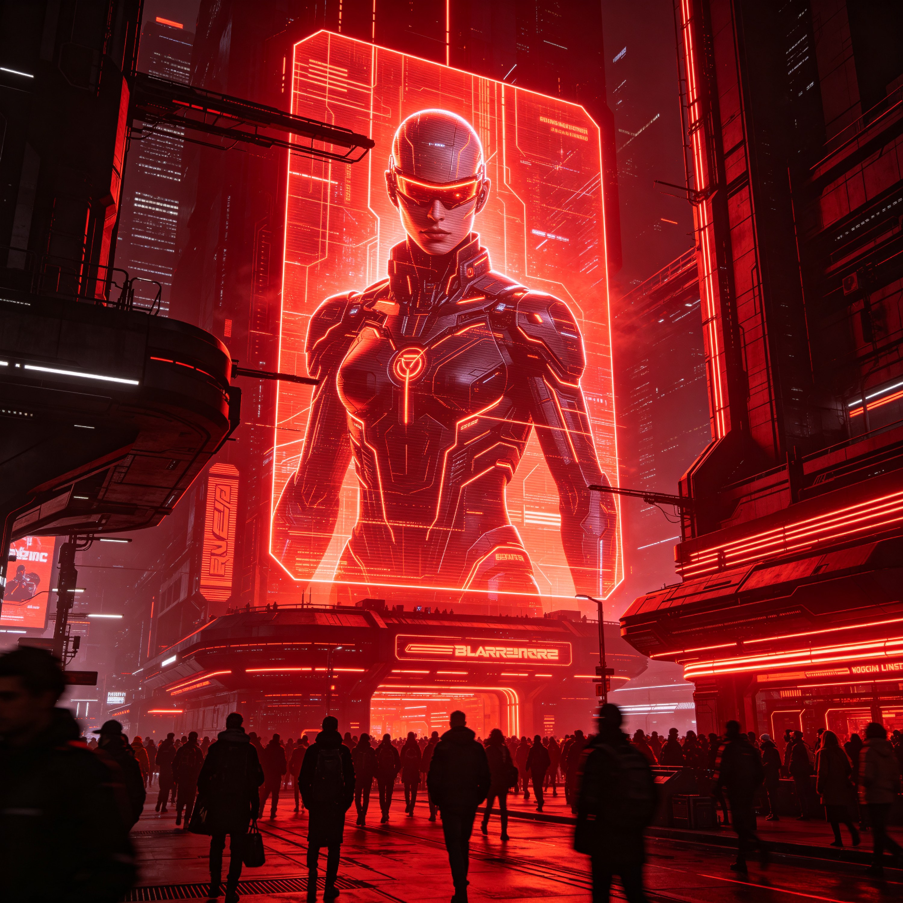 giant holographic ad