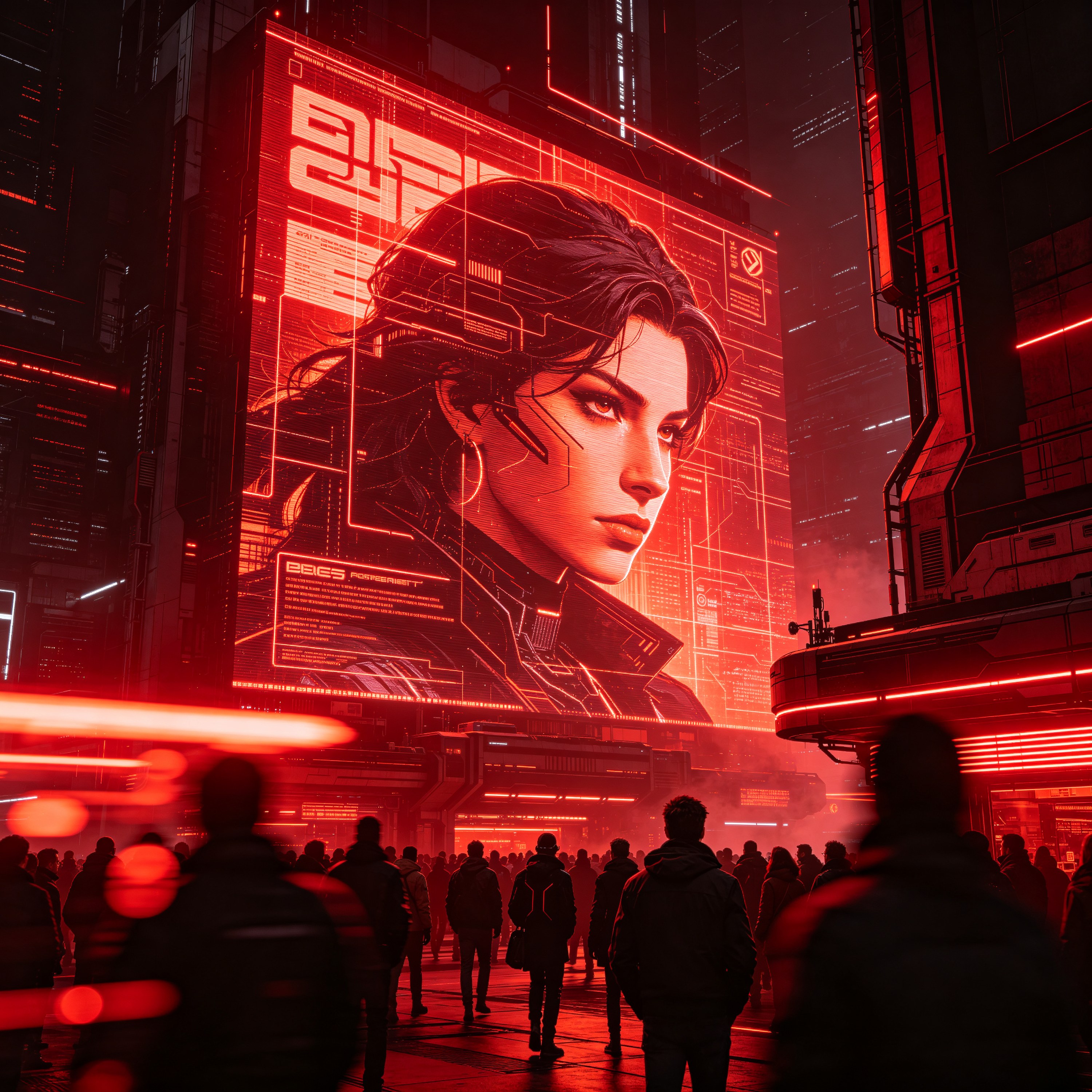 giant holographic ad