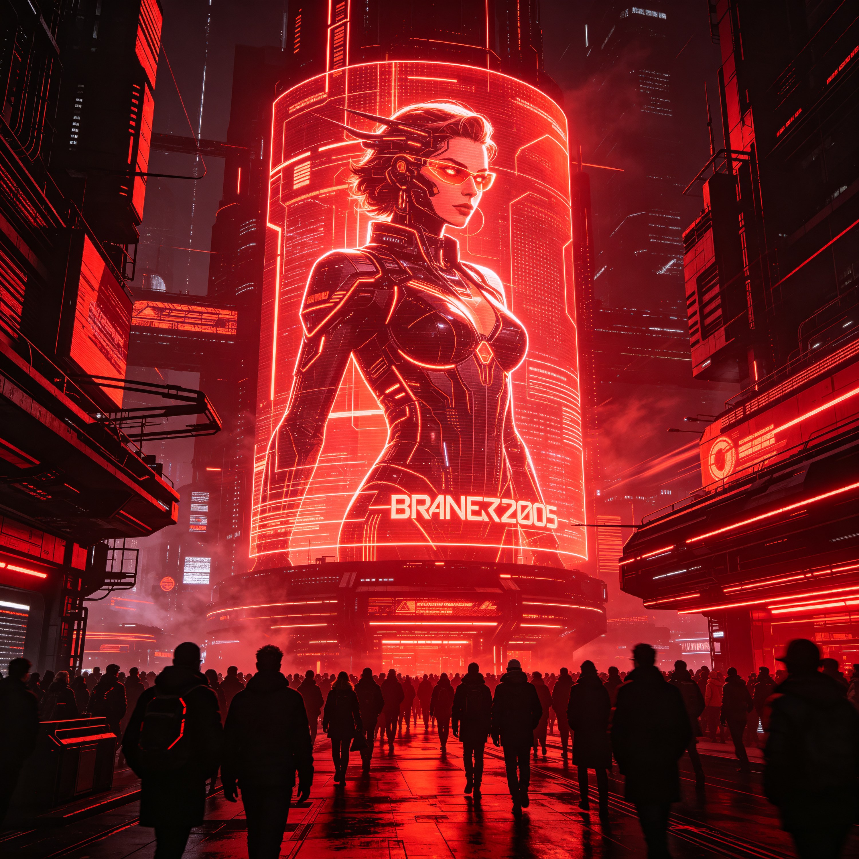 giant holographic ad