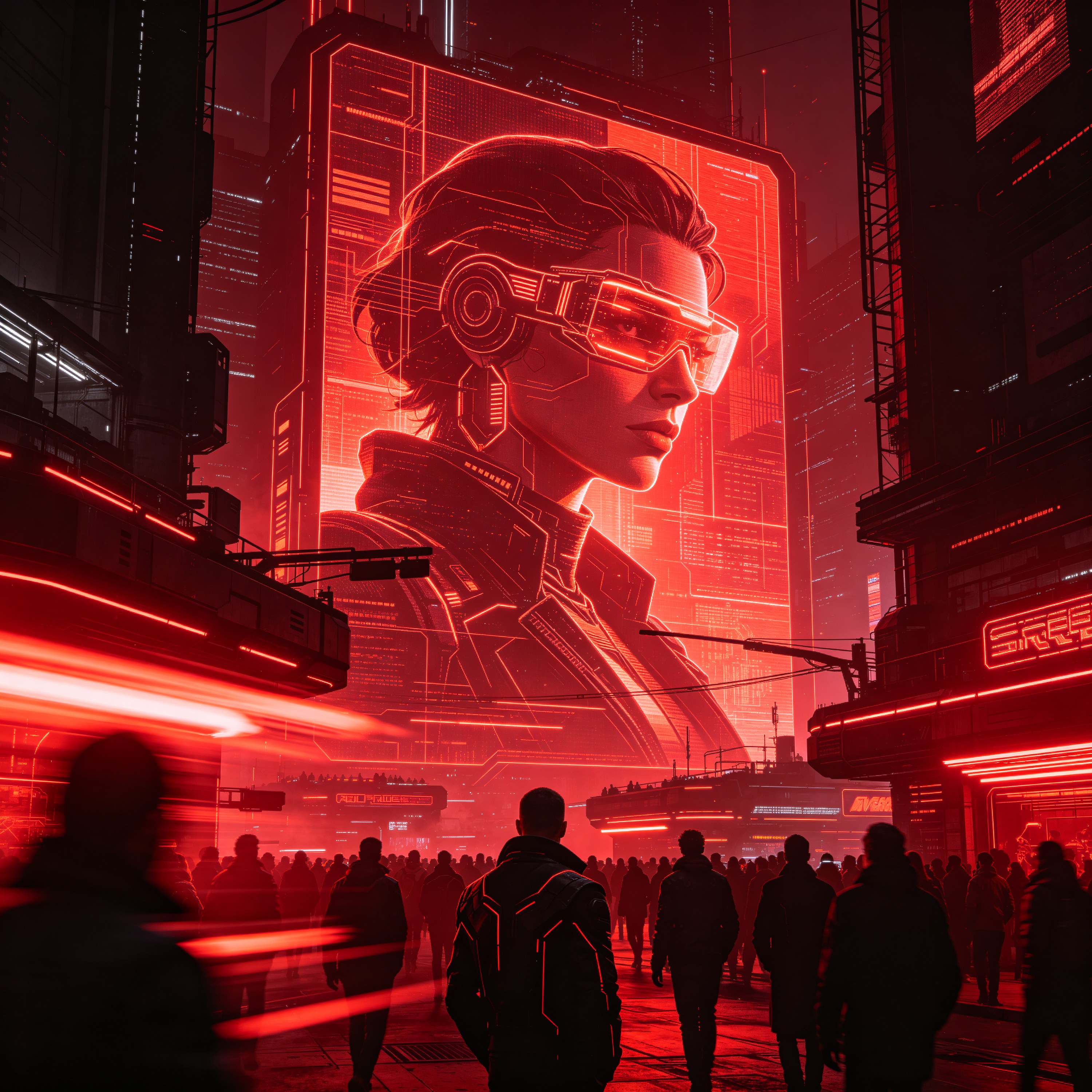 giant holographic ad