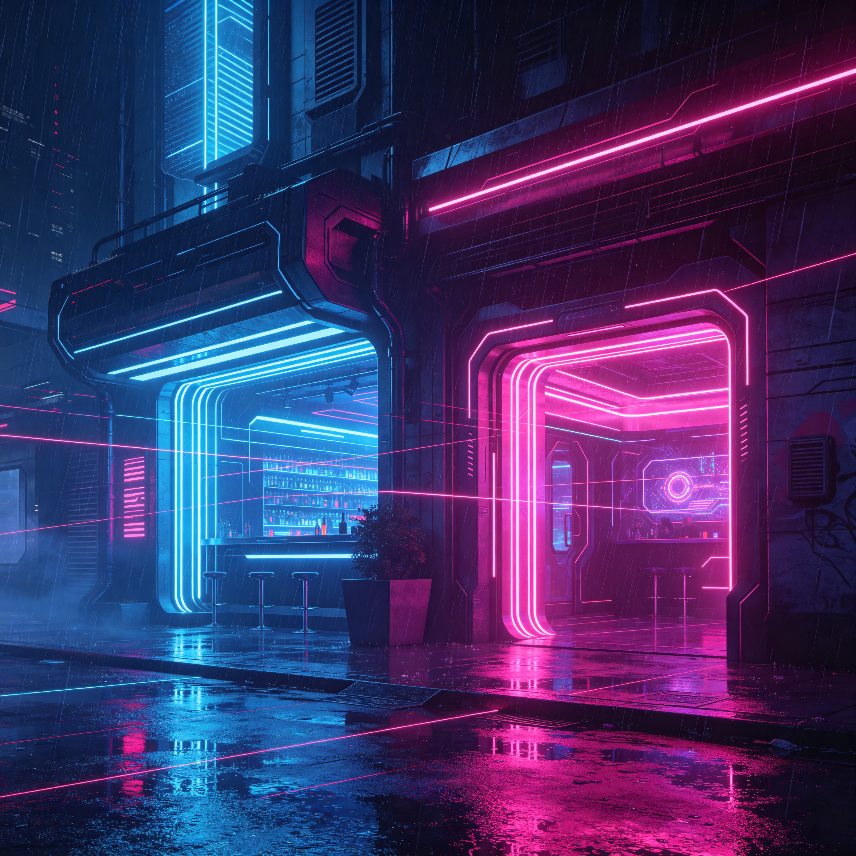 futuristic nightclub