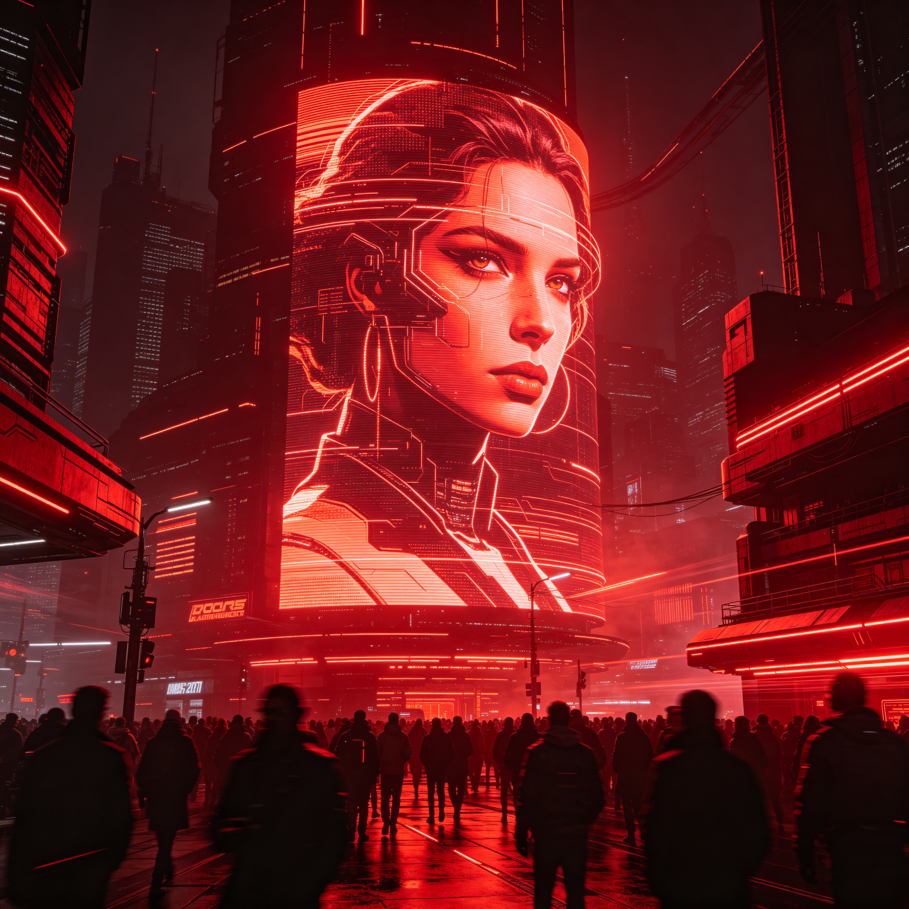 giant holographic ad