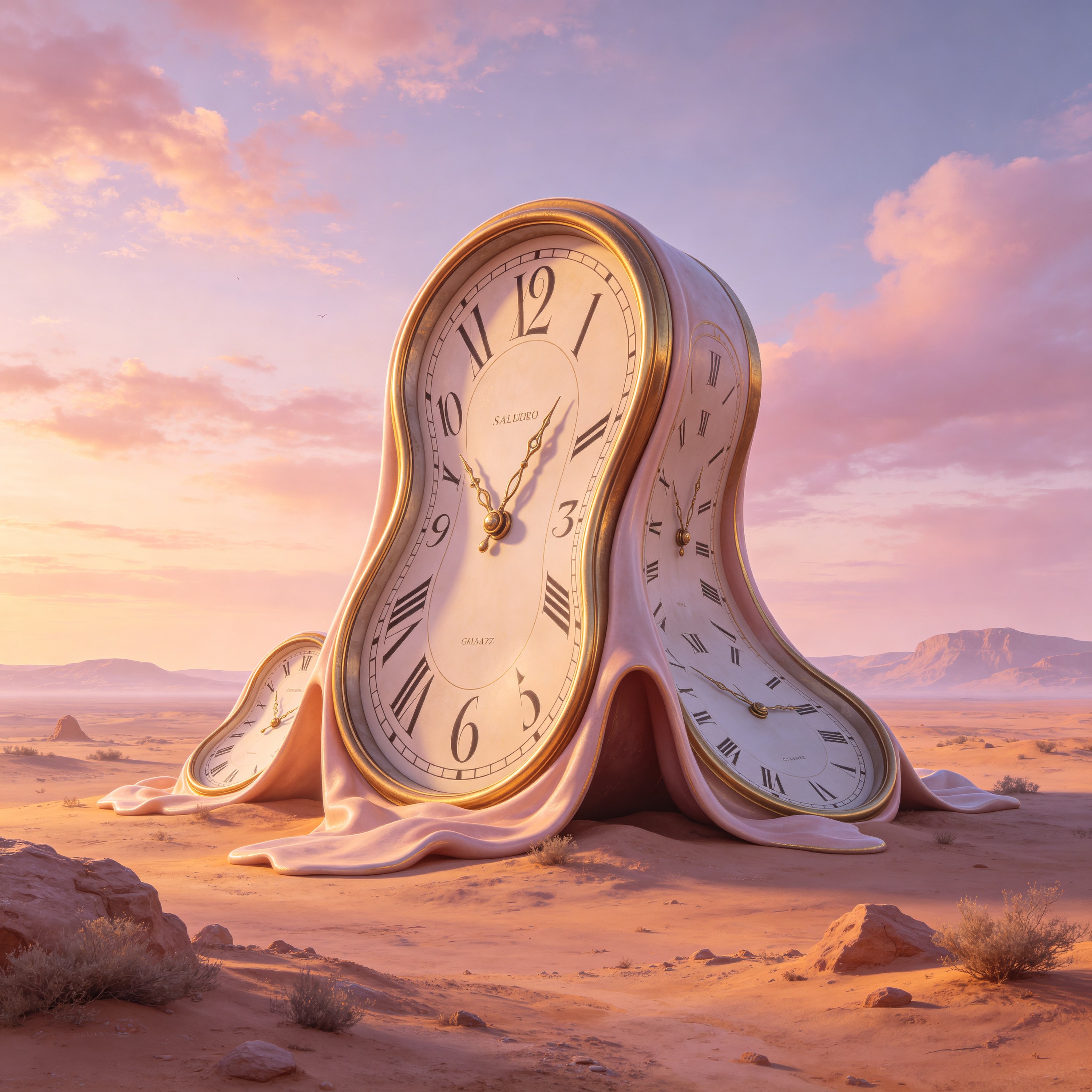 melting clocks drape