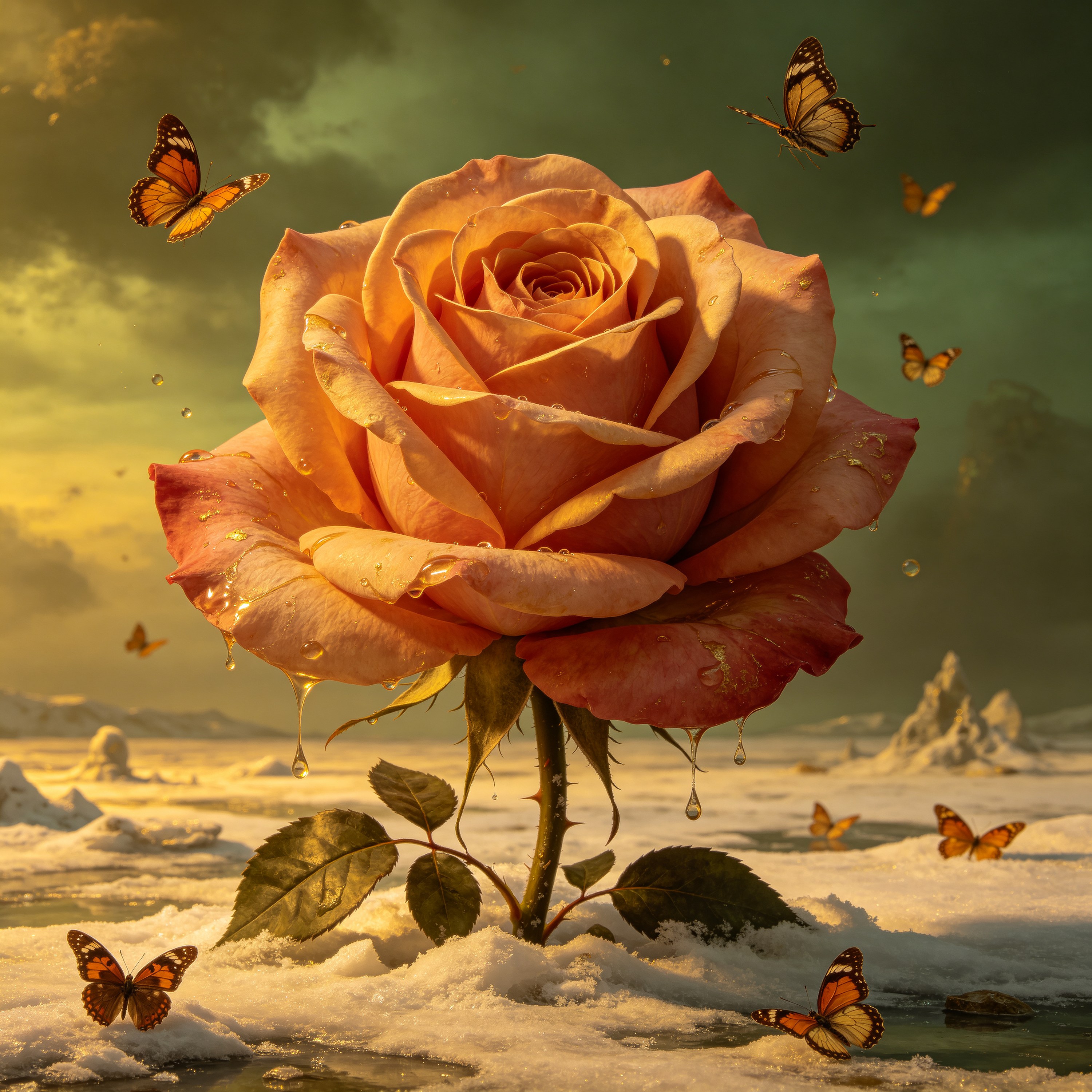 a giant rose bloomin