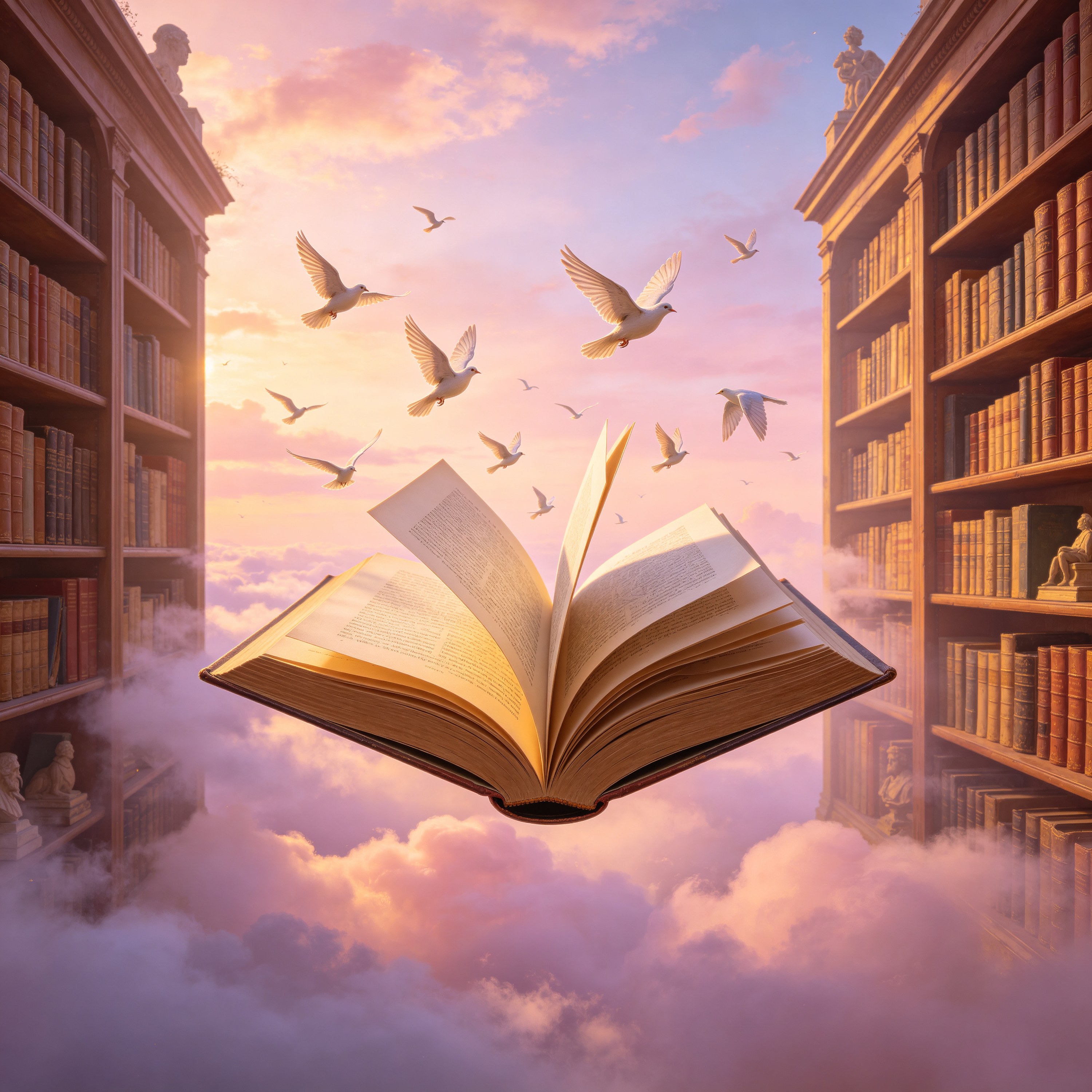 a book floating open