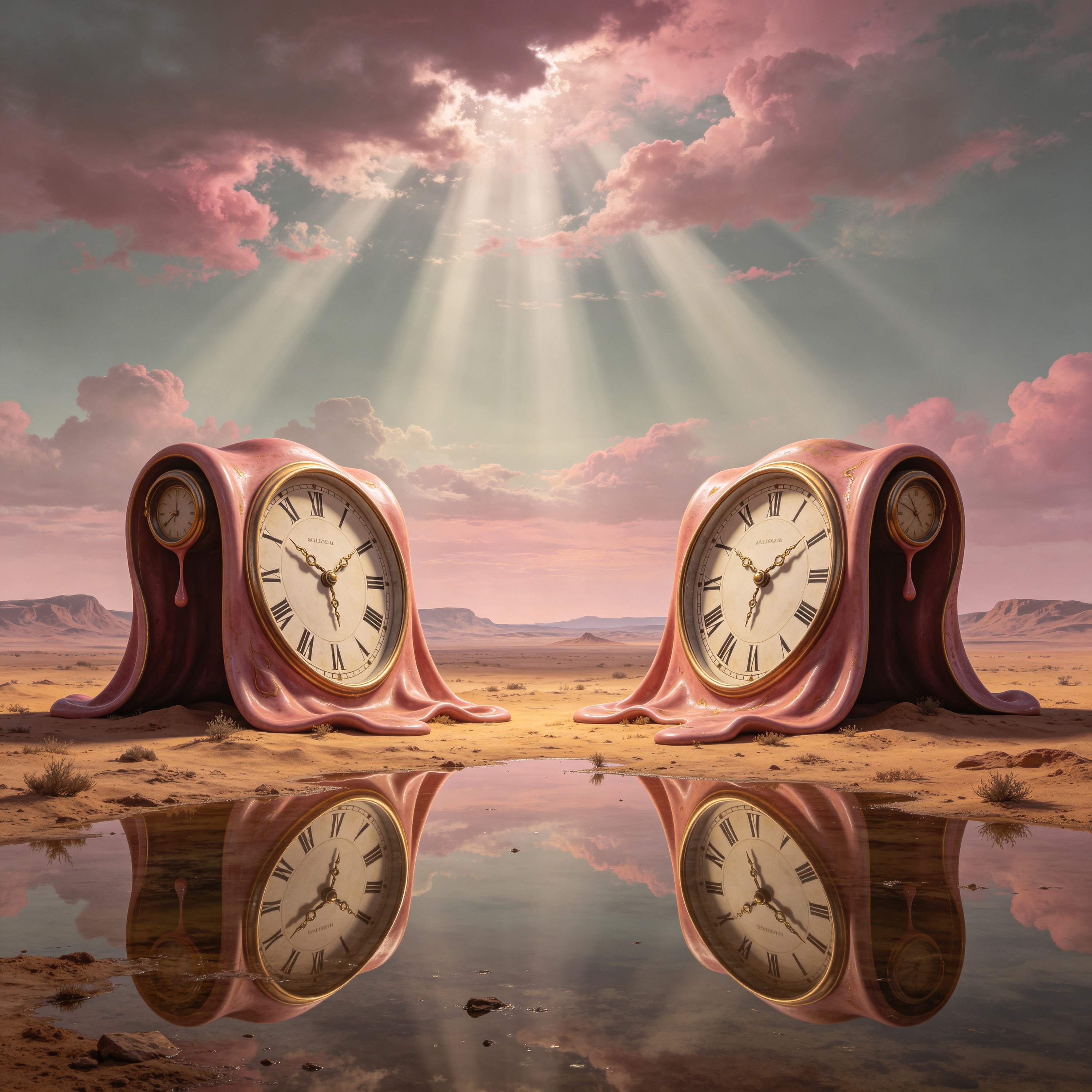 melting clocks drape