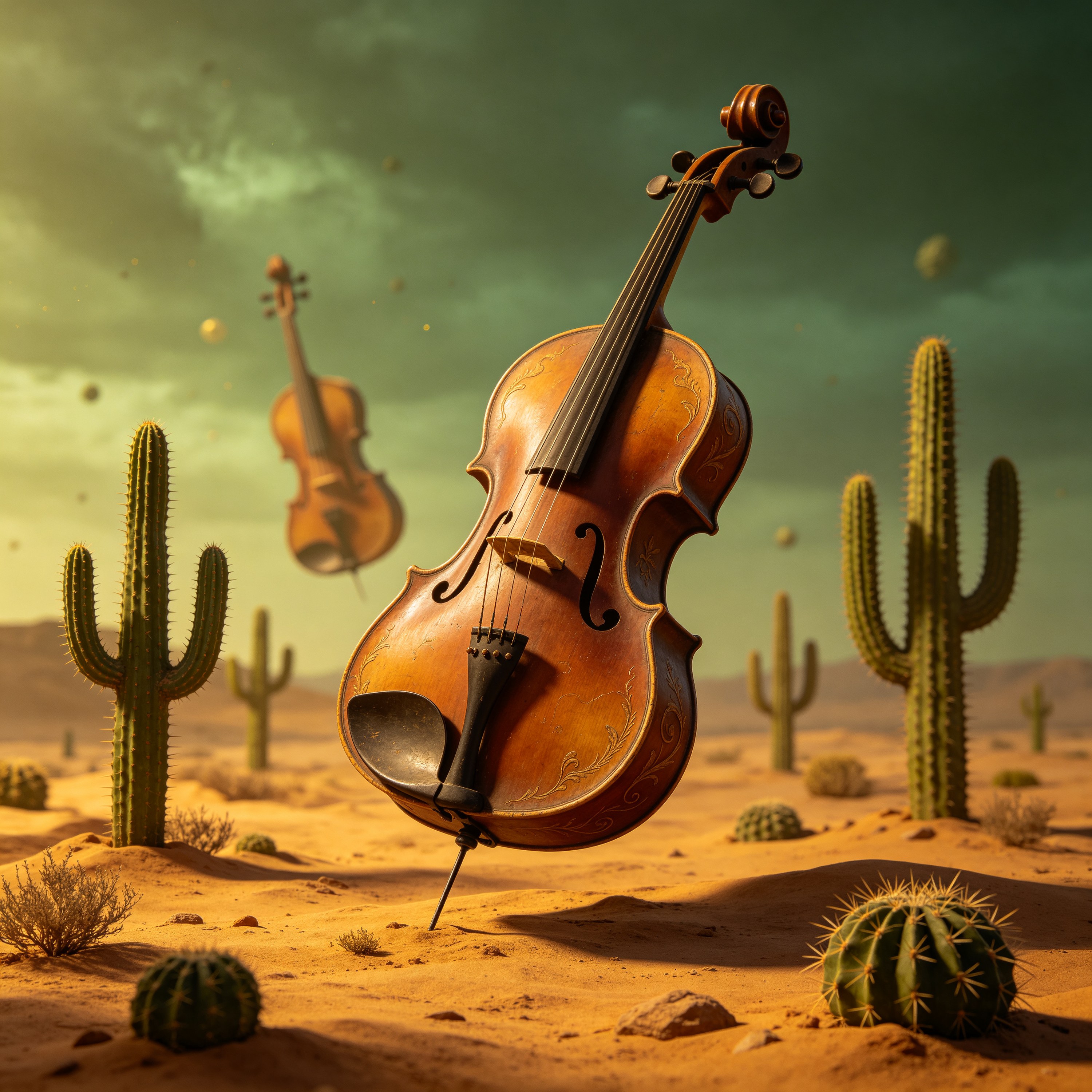 a desert where cacti
