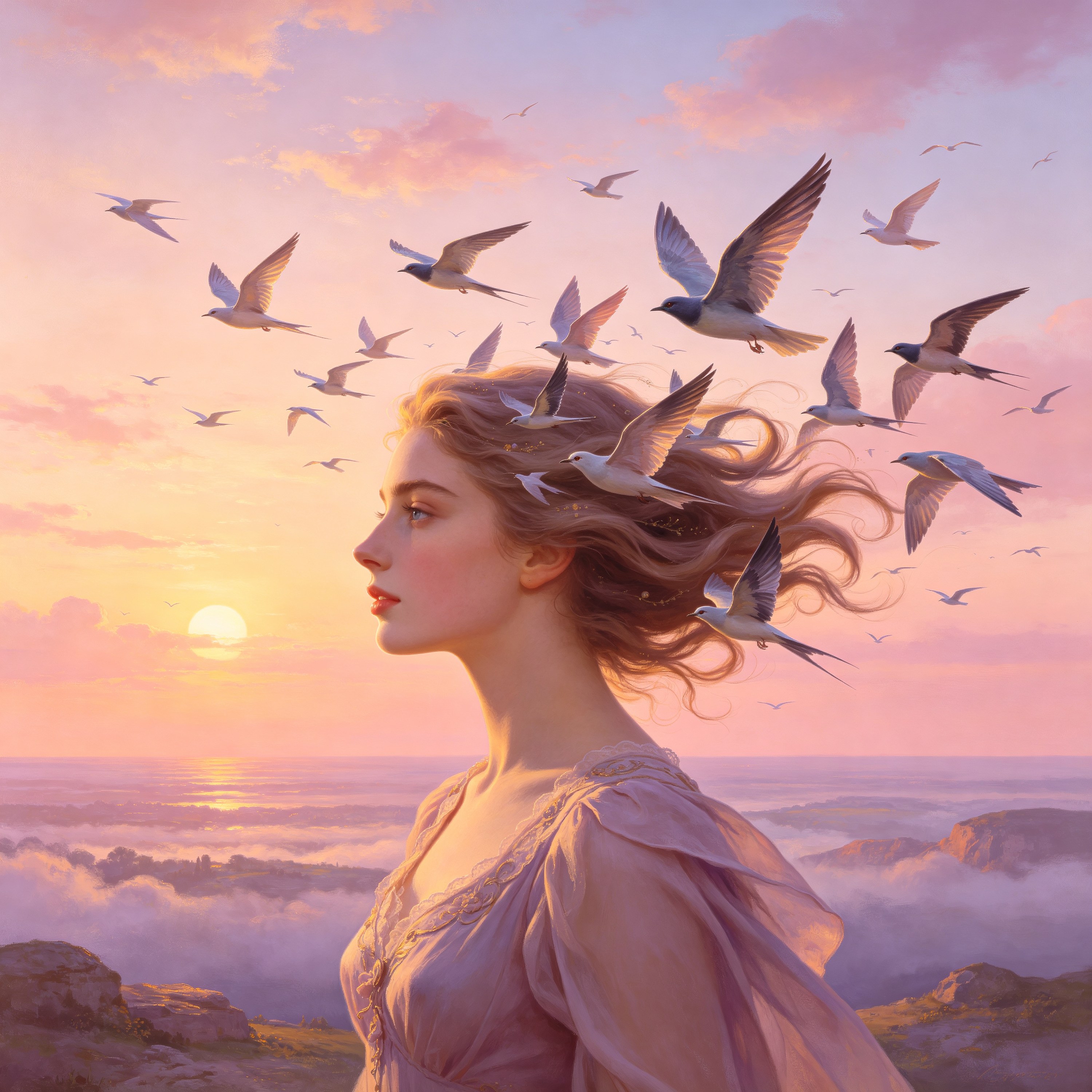 a woman whose hair t