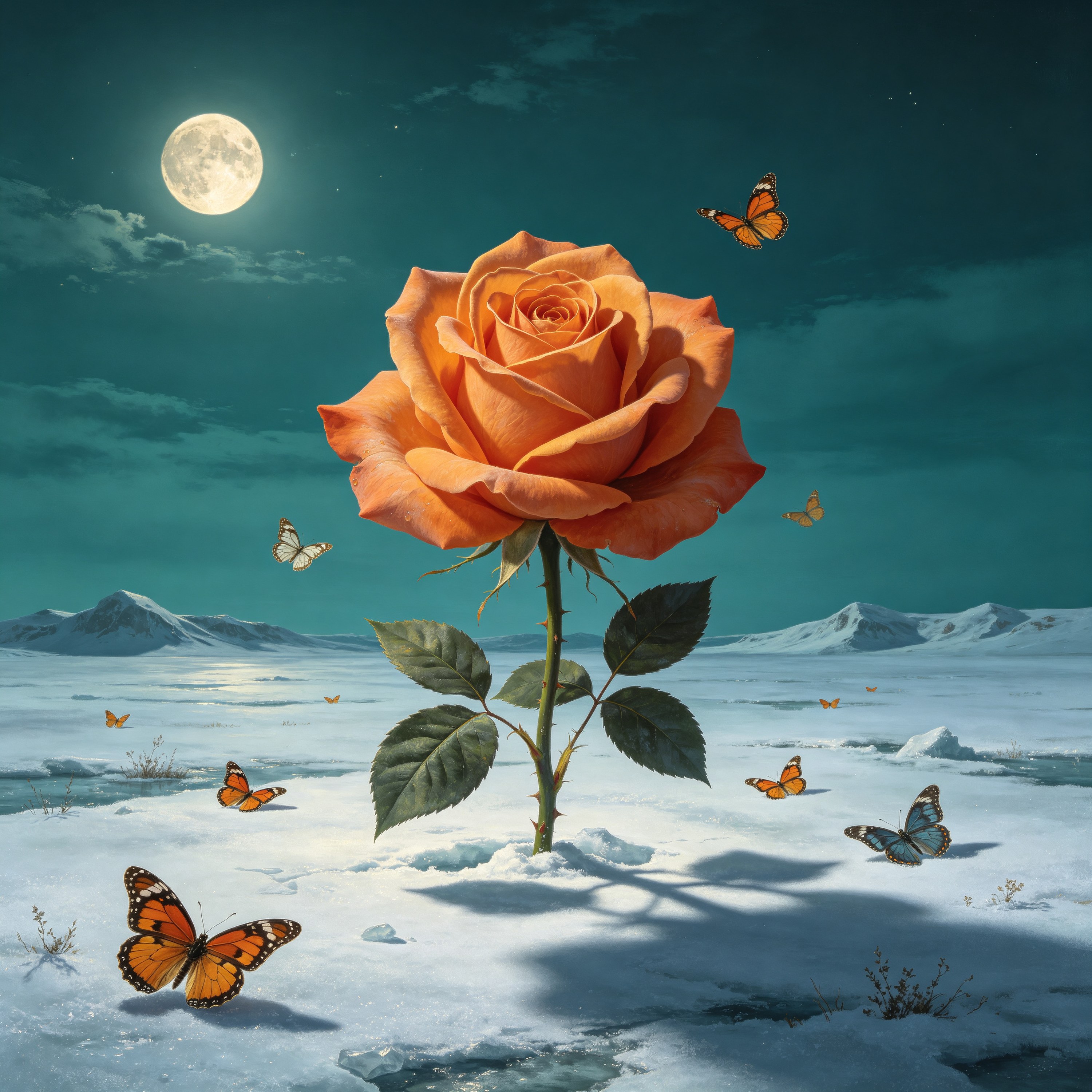 a giant rose bloomin