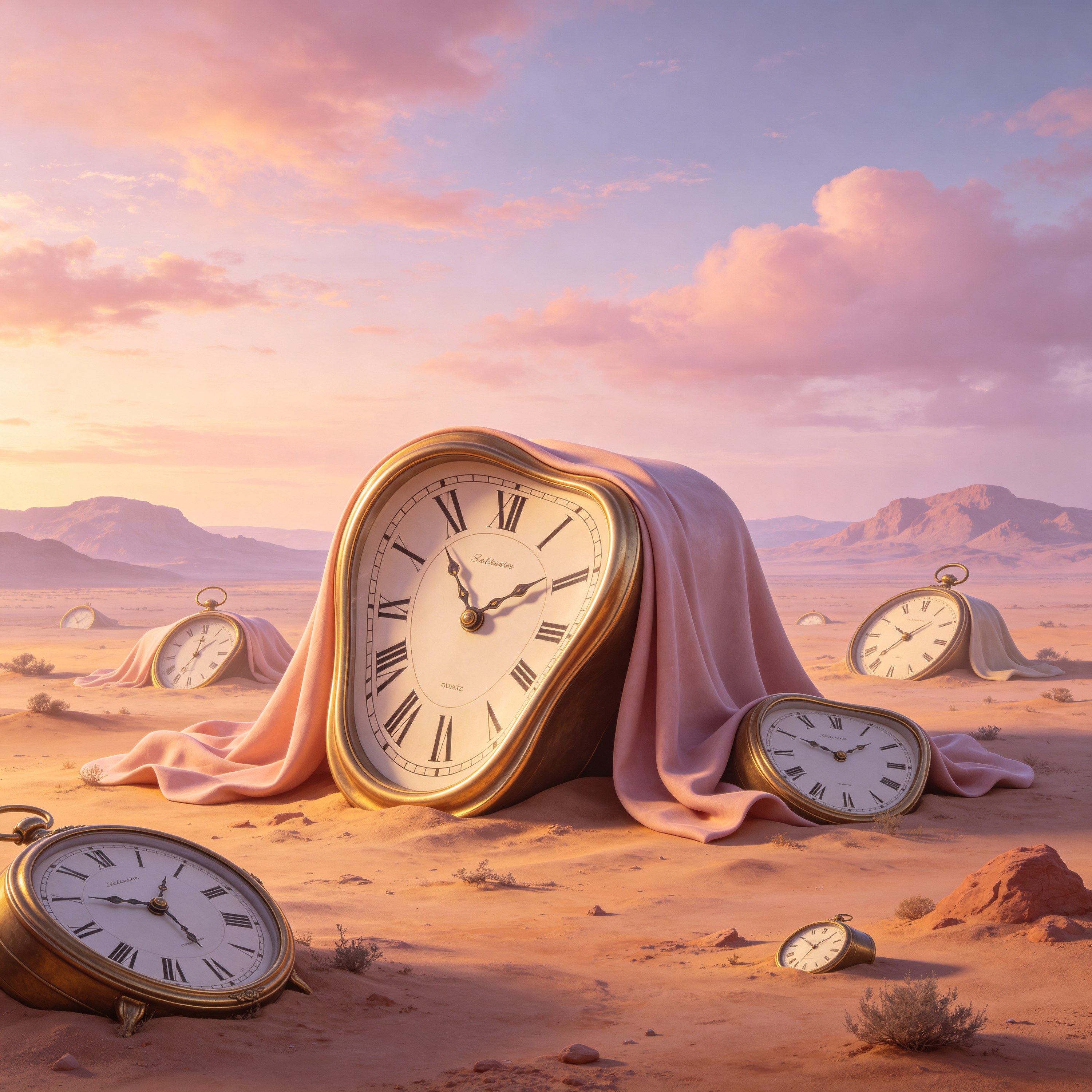 melting clocks drape