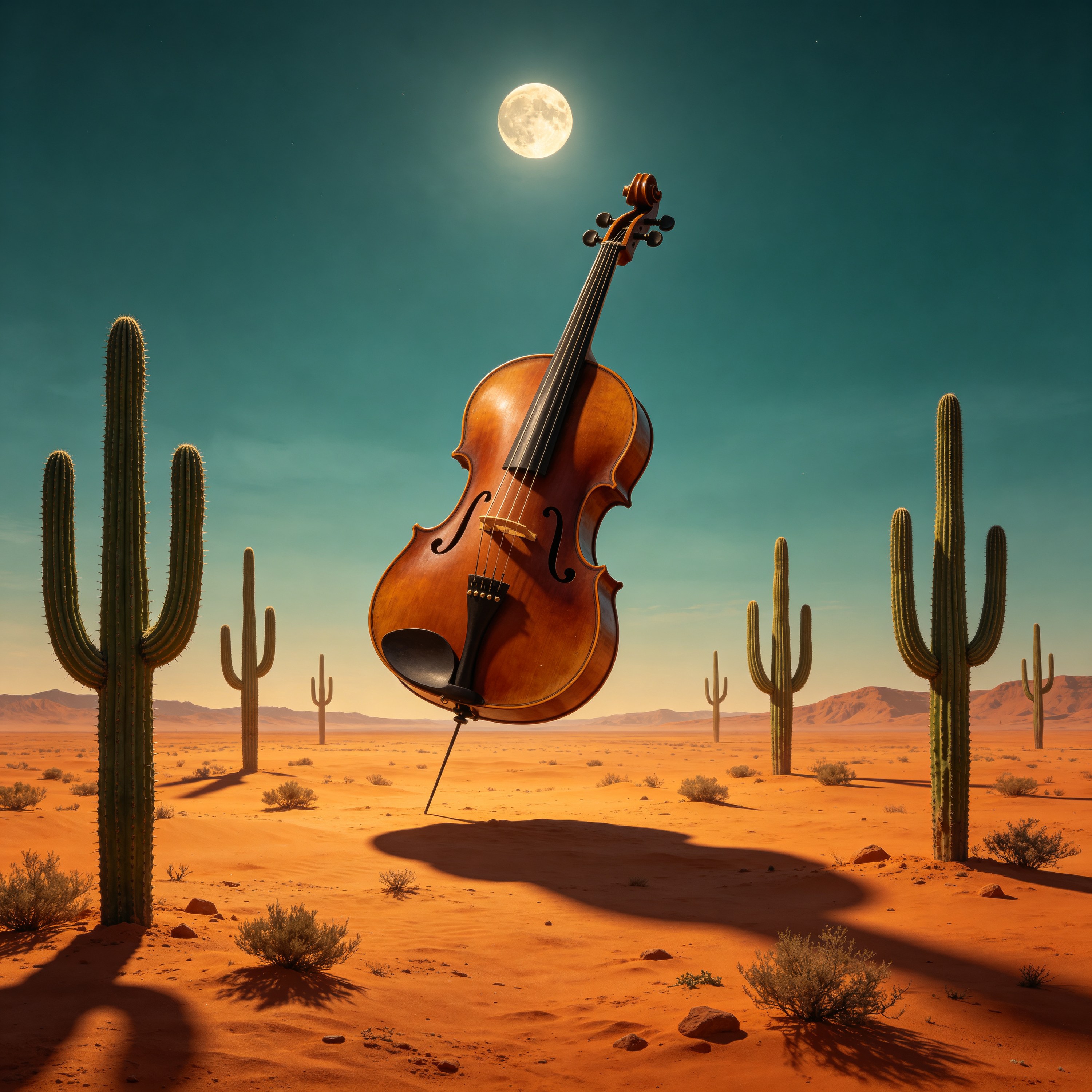 a desert where cacti