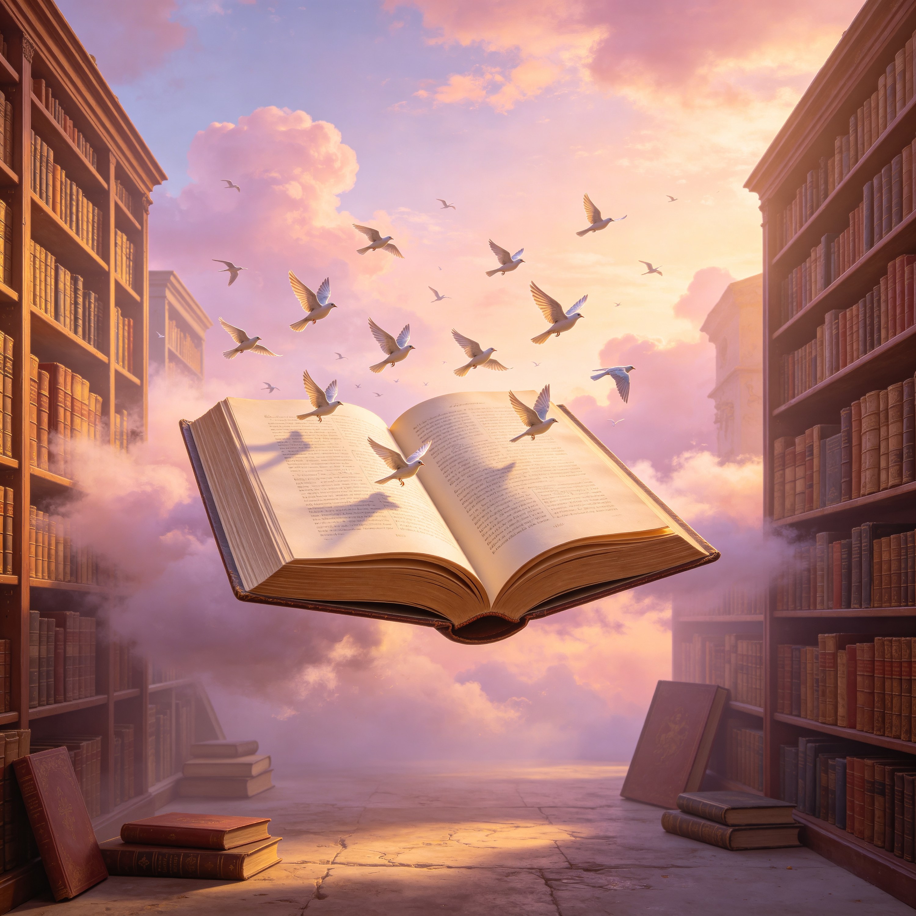 a book floating open