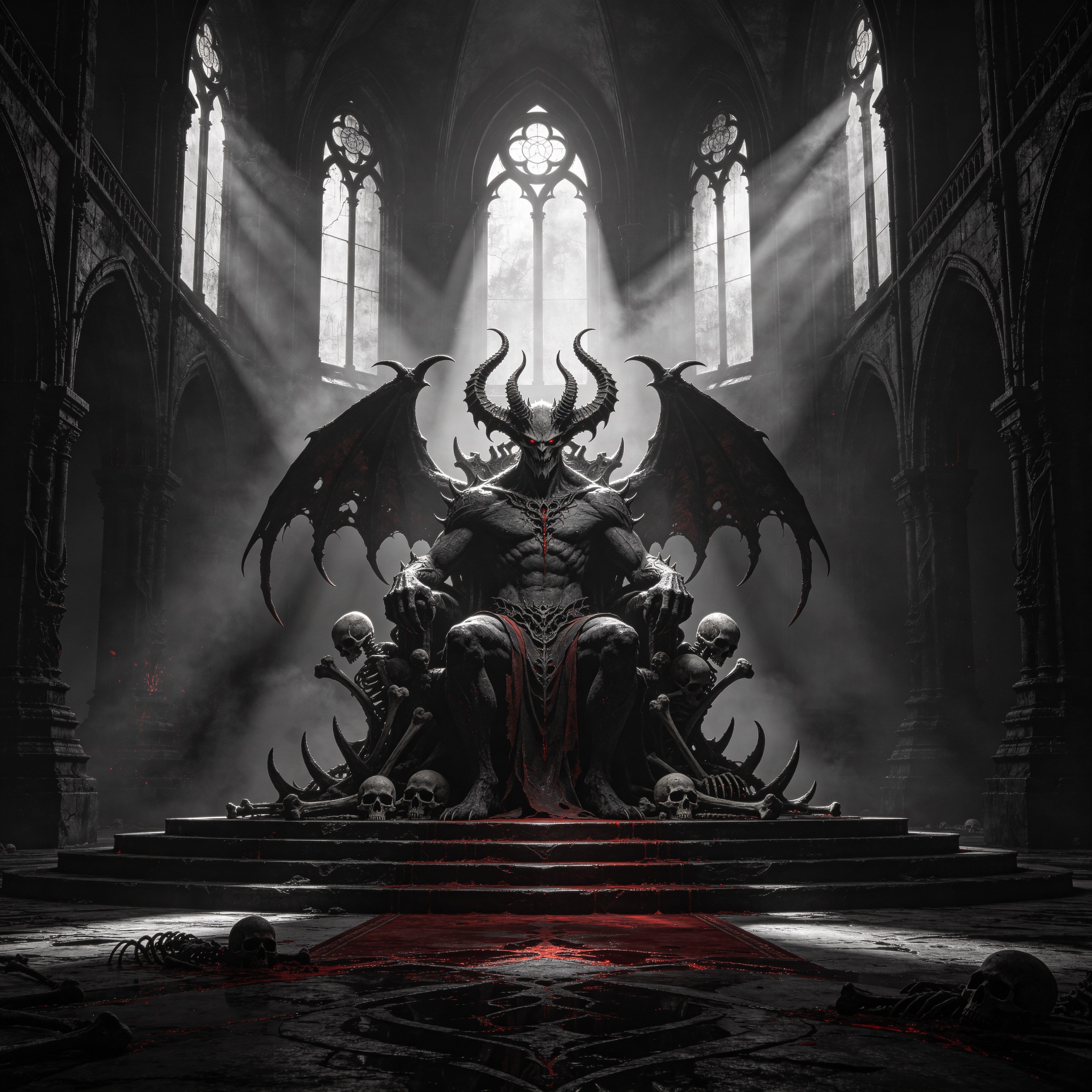a demon lord sitting