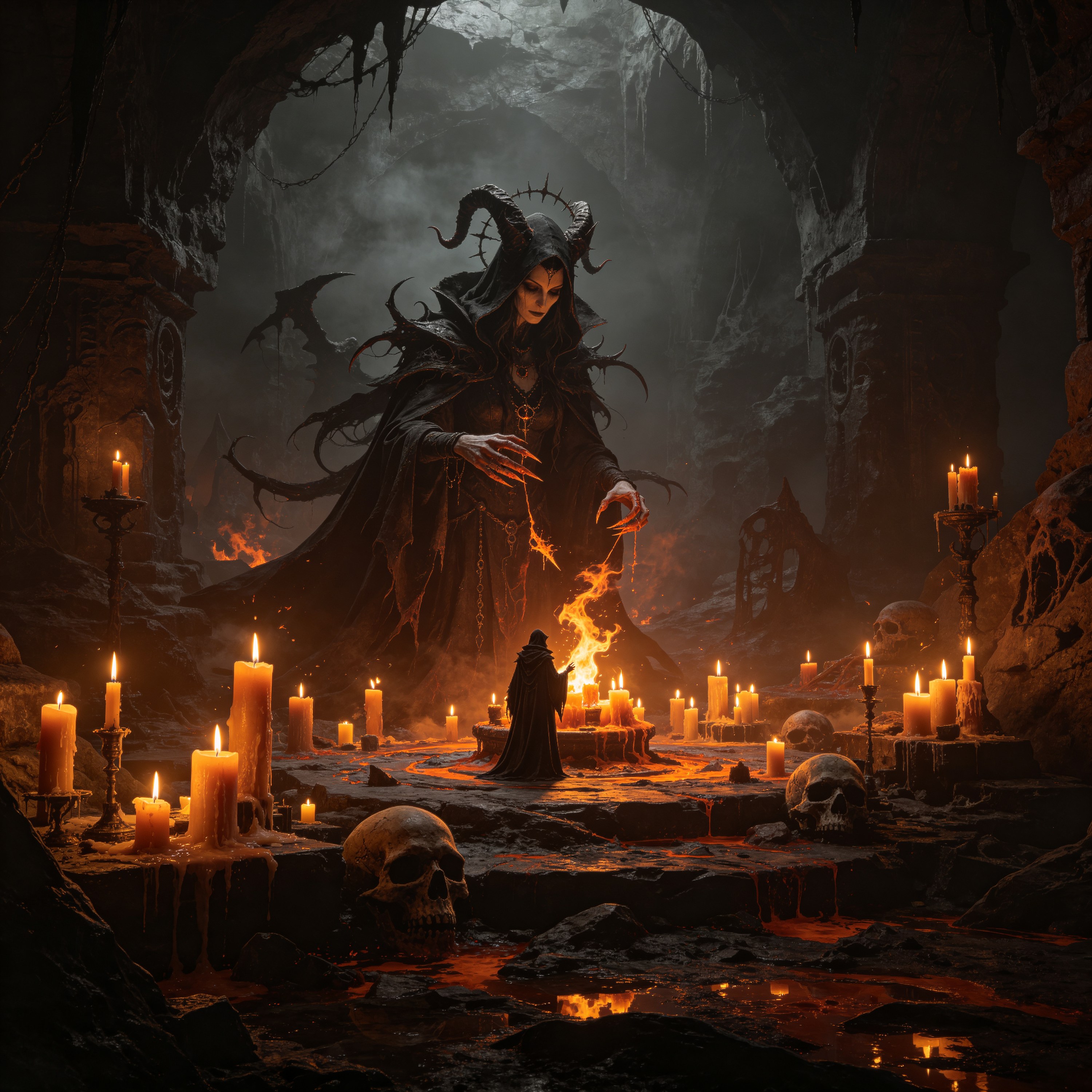 a witch performing a