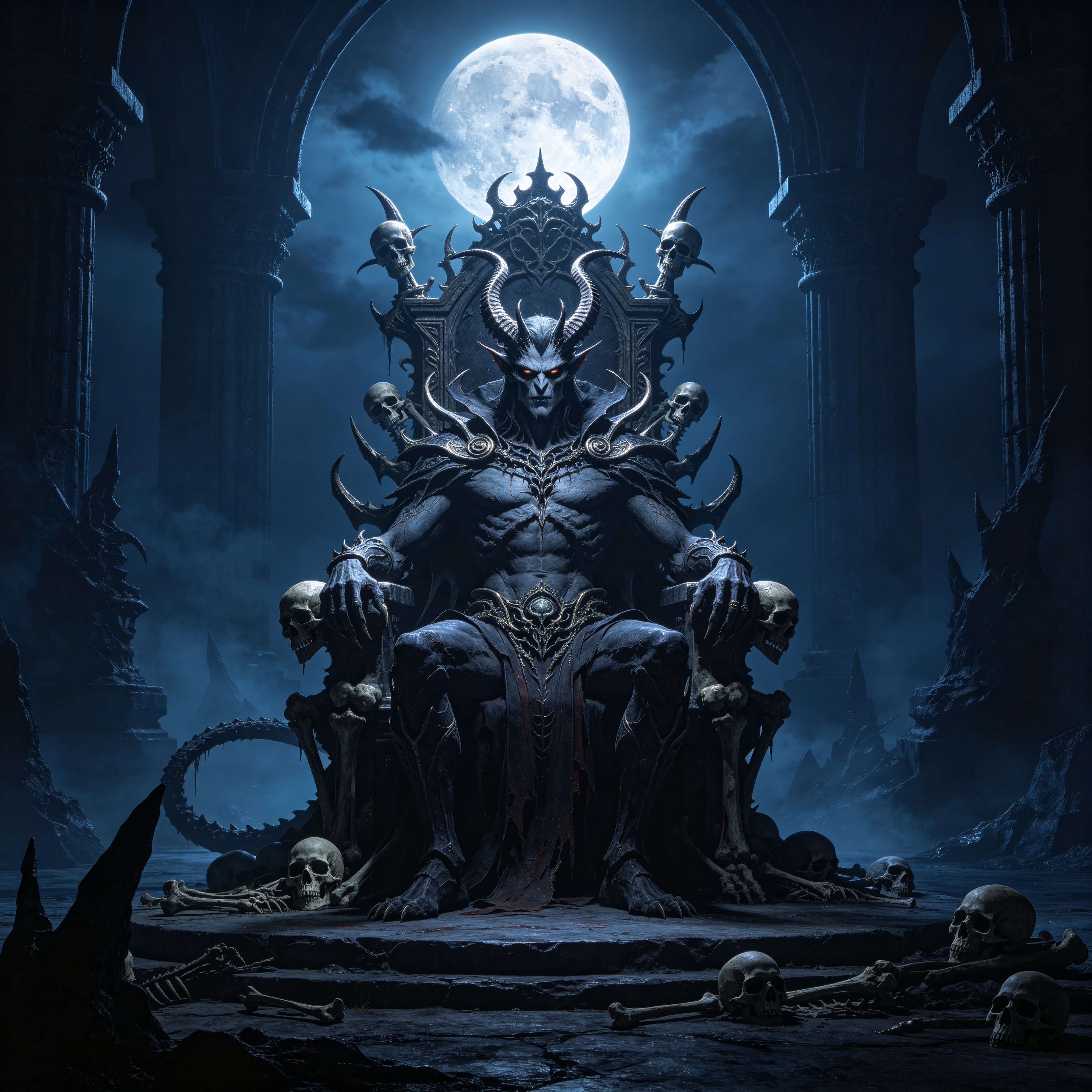 a demon lord sitting