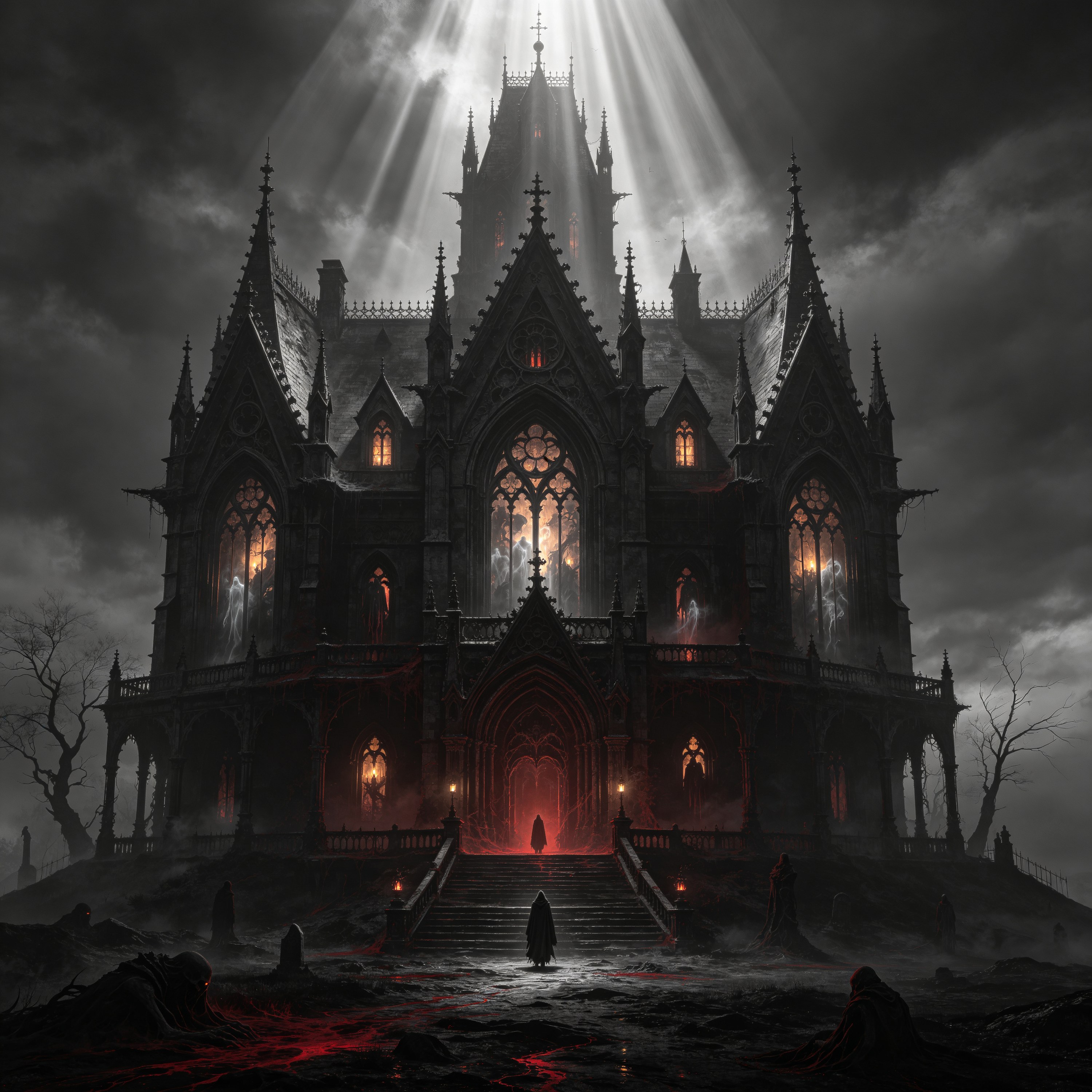 a haunted mansion on