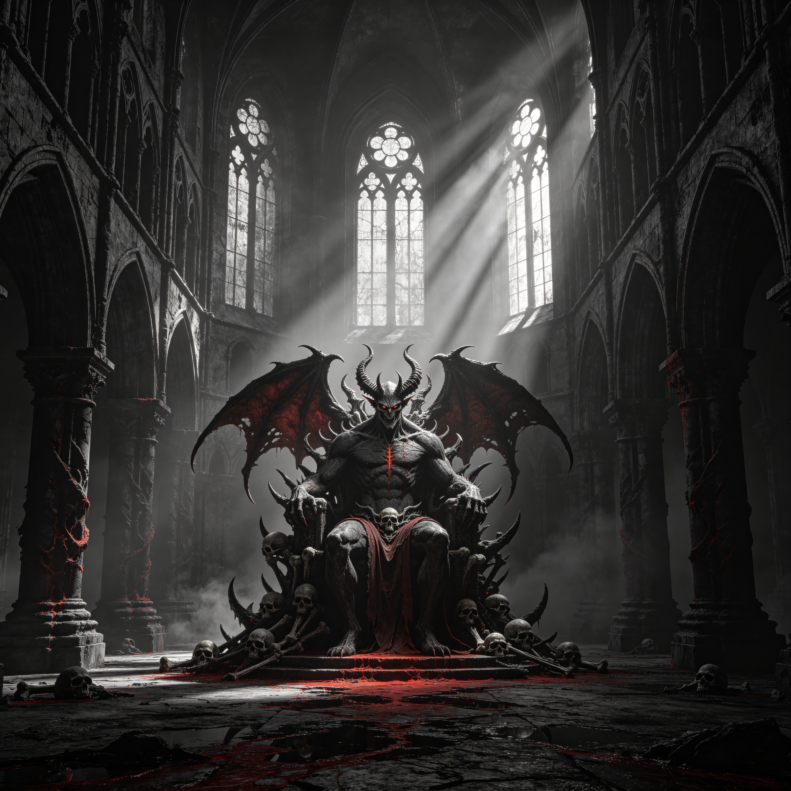 a demon lord sitting