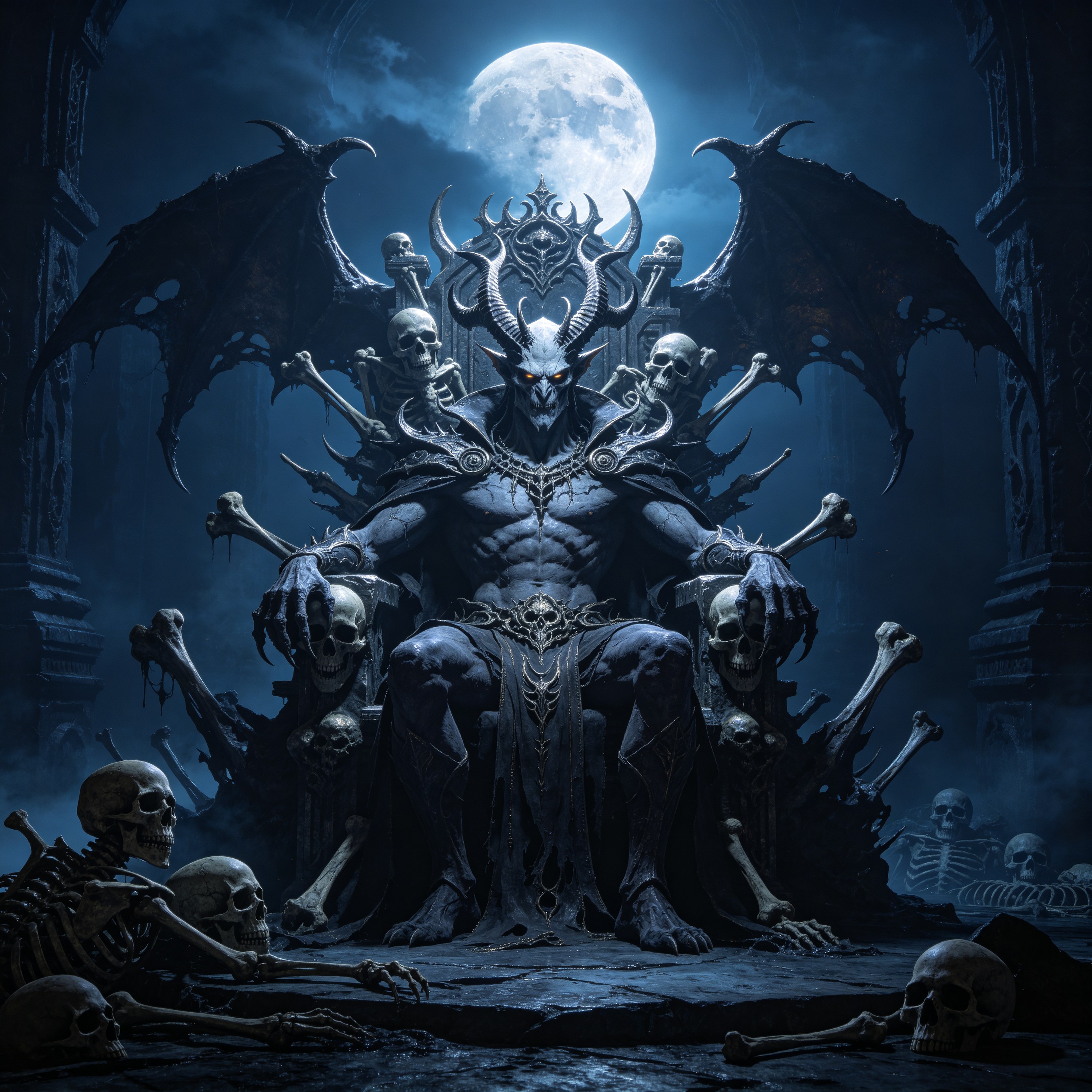 a demon lord sitting