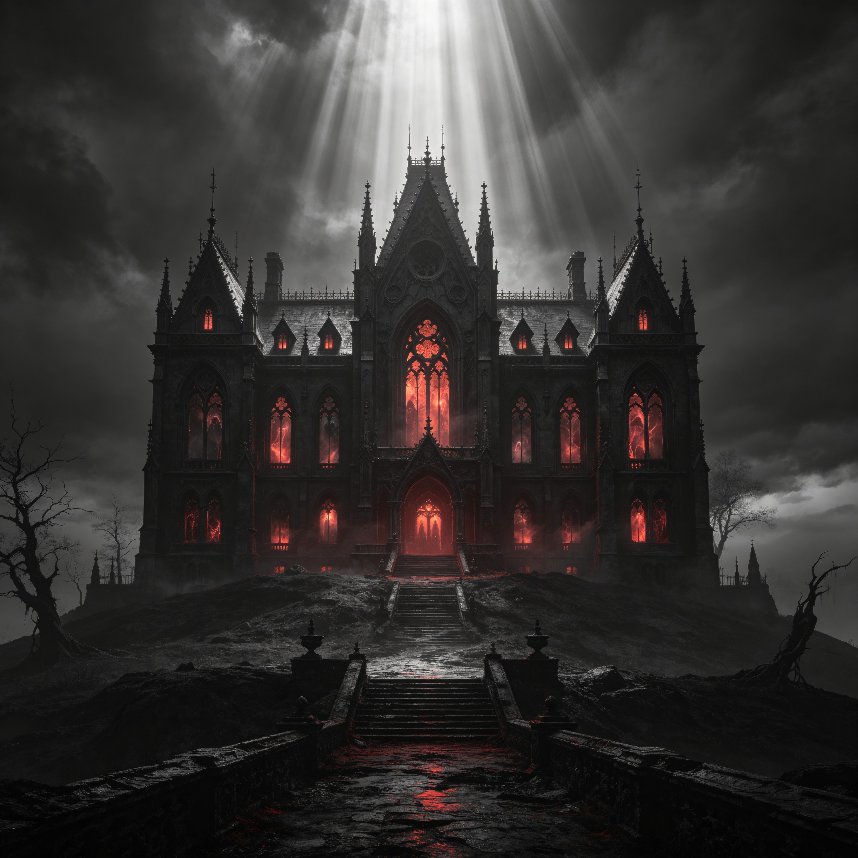 a haunted mansion on