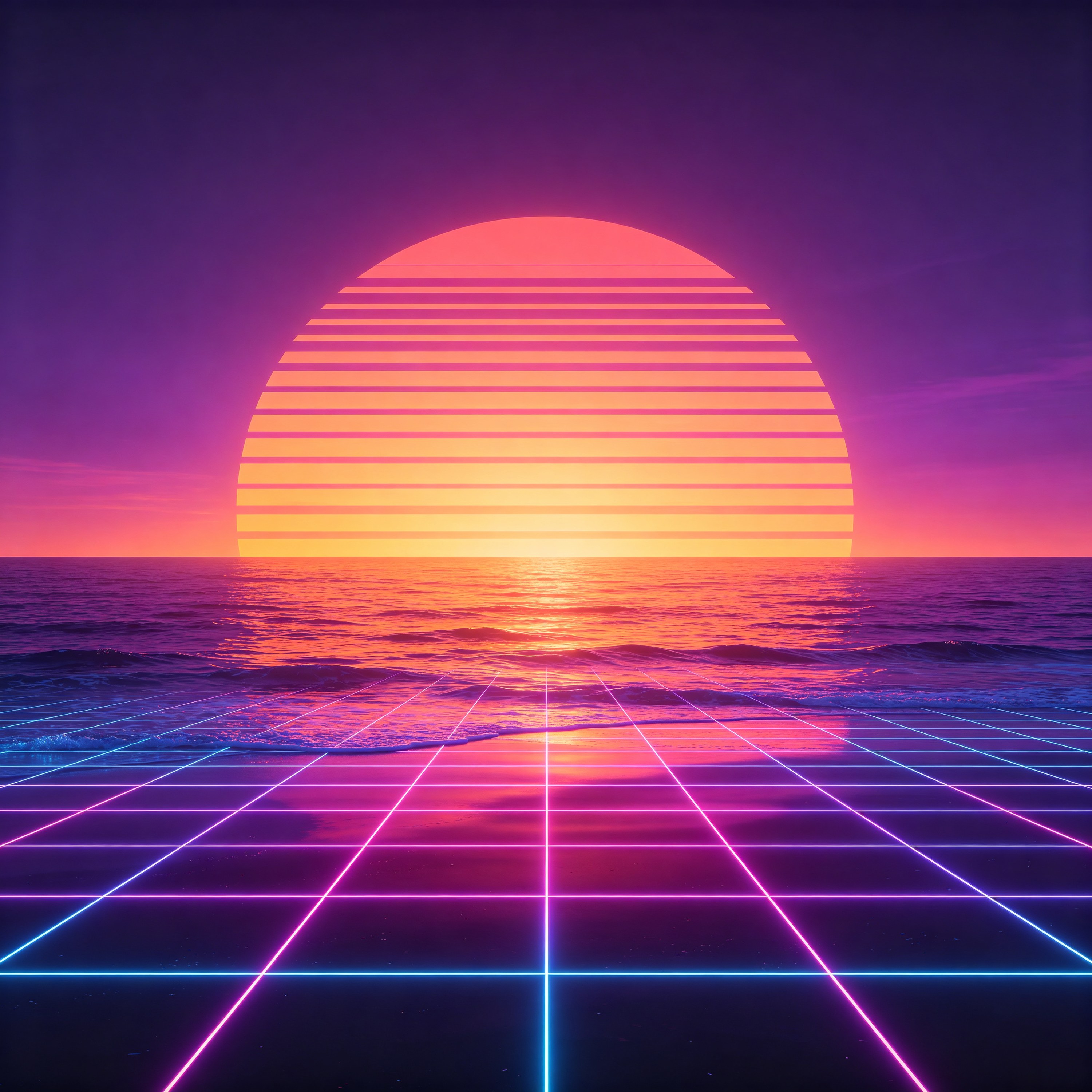 a giant retro sun