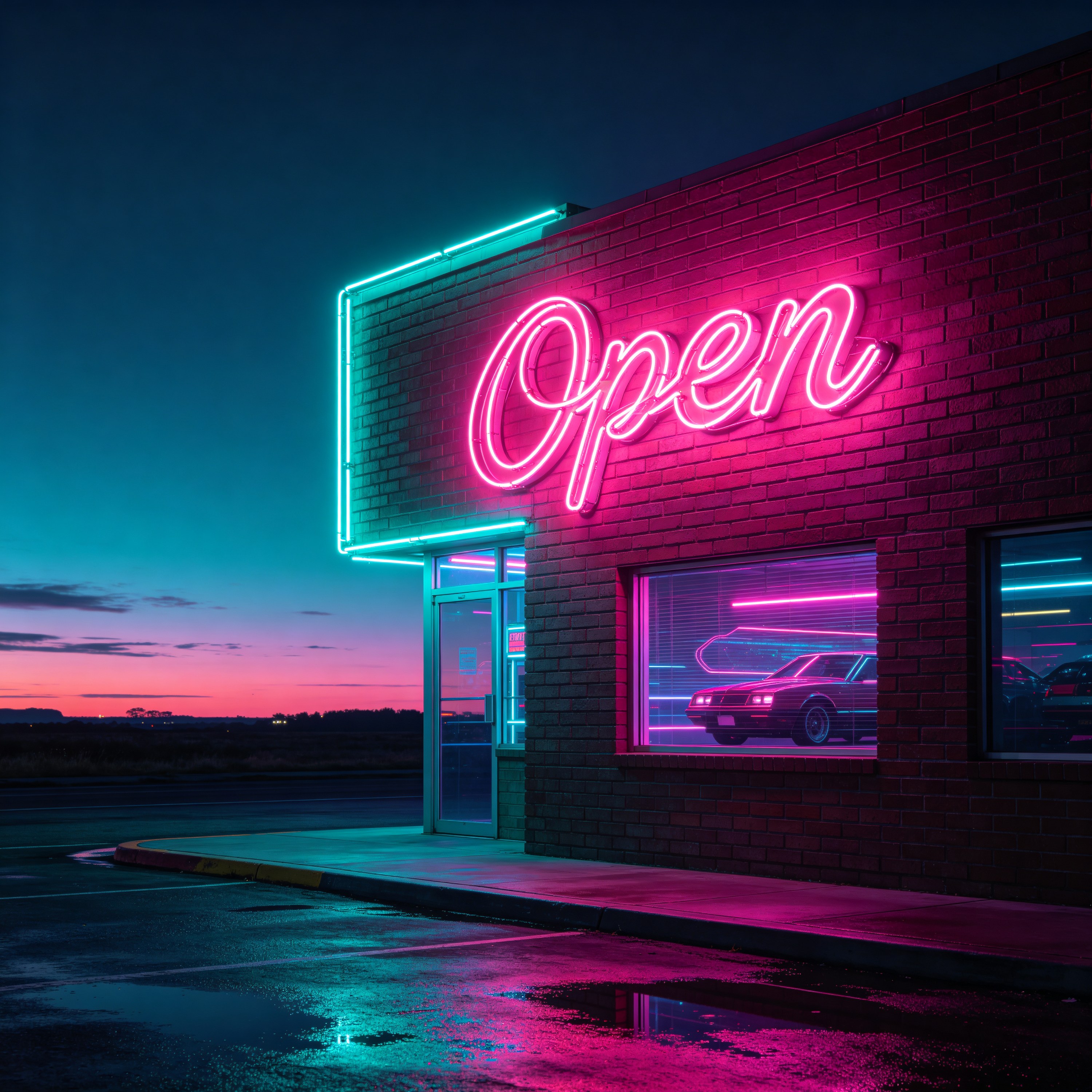 a neon sign that rea