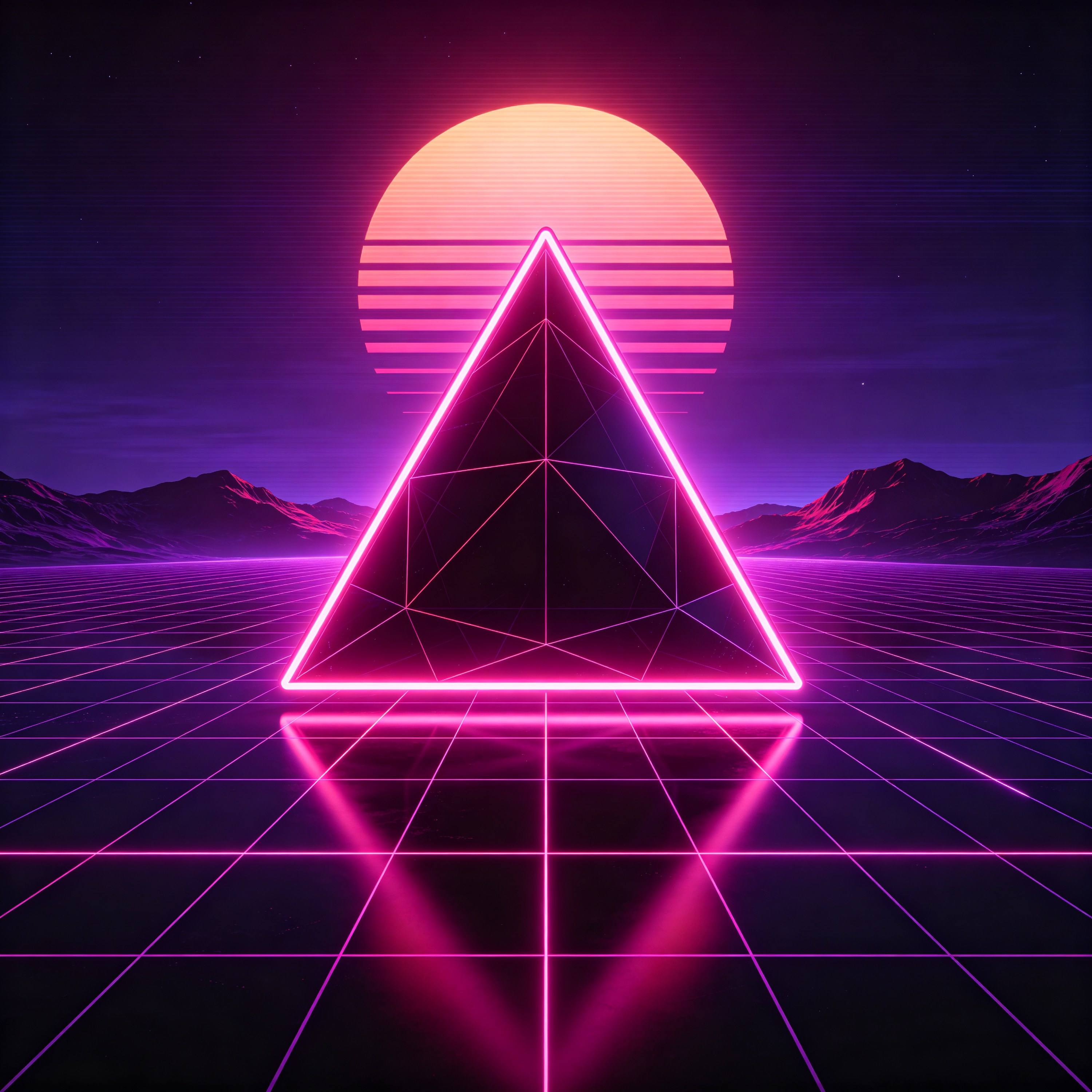 a geometric neon pyr