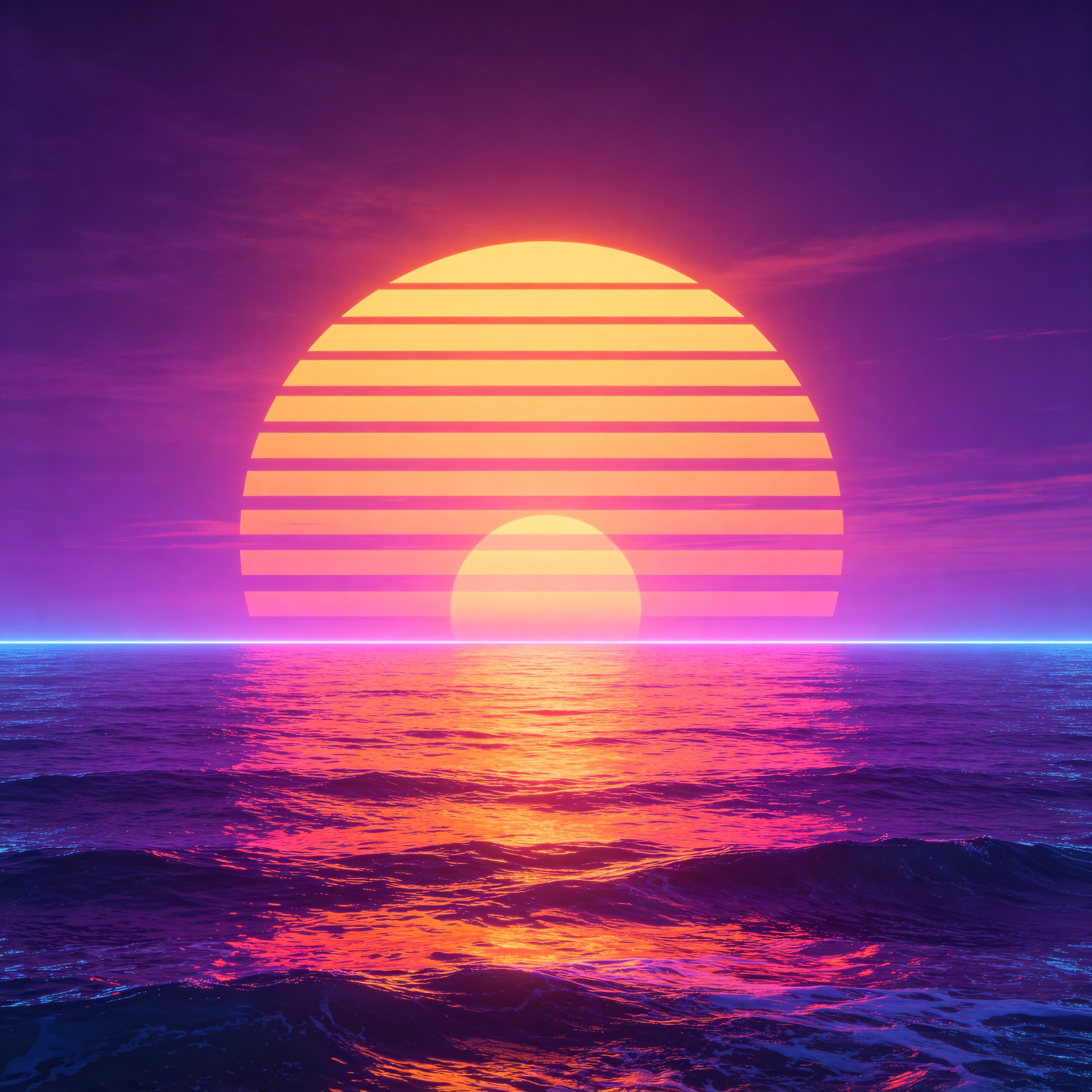 a giant retro sun