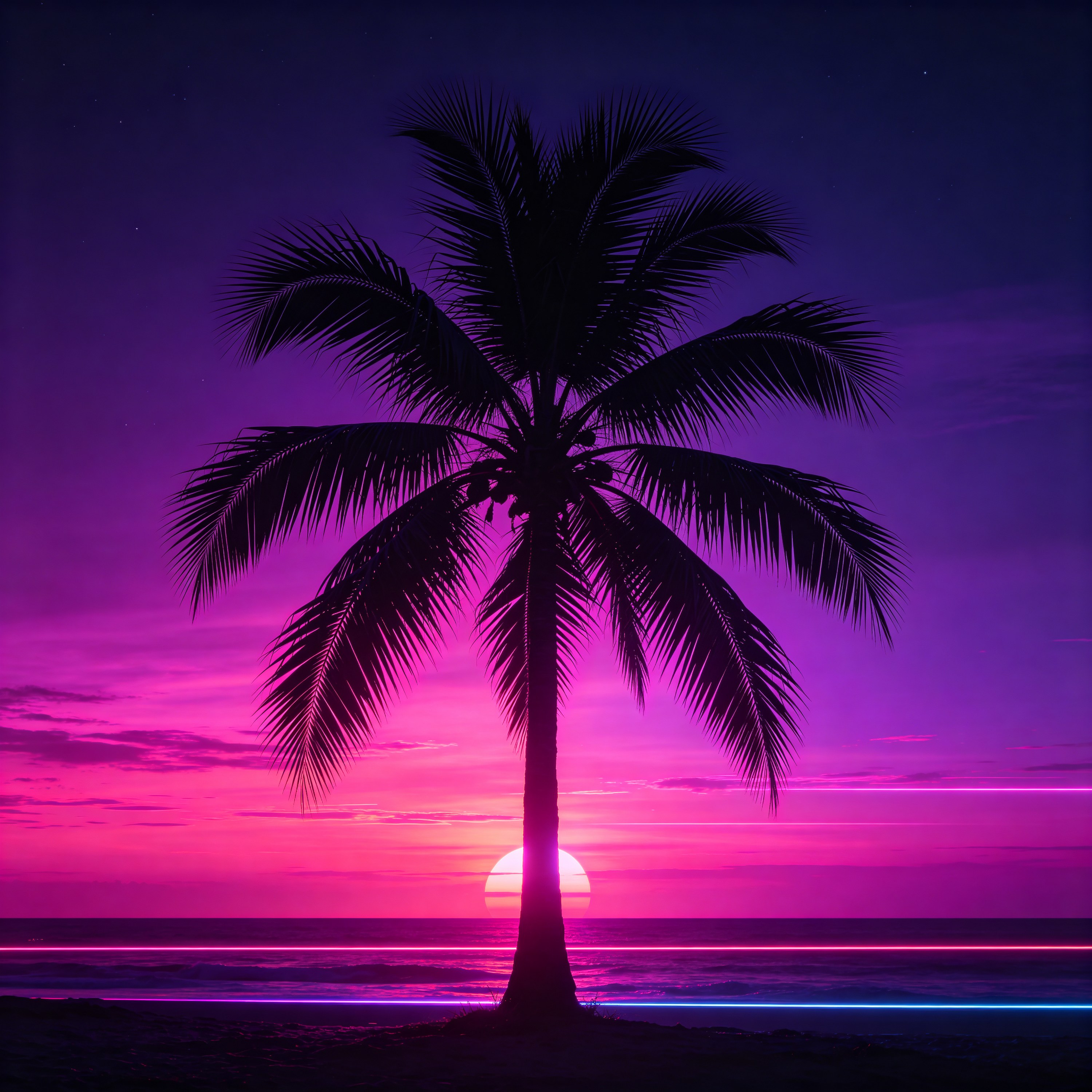 a palm tree silhouet