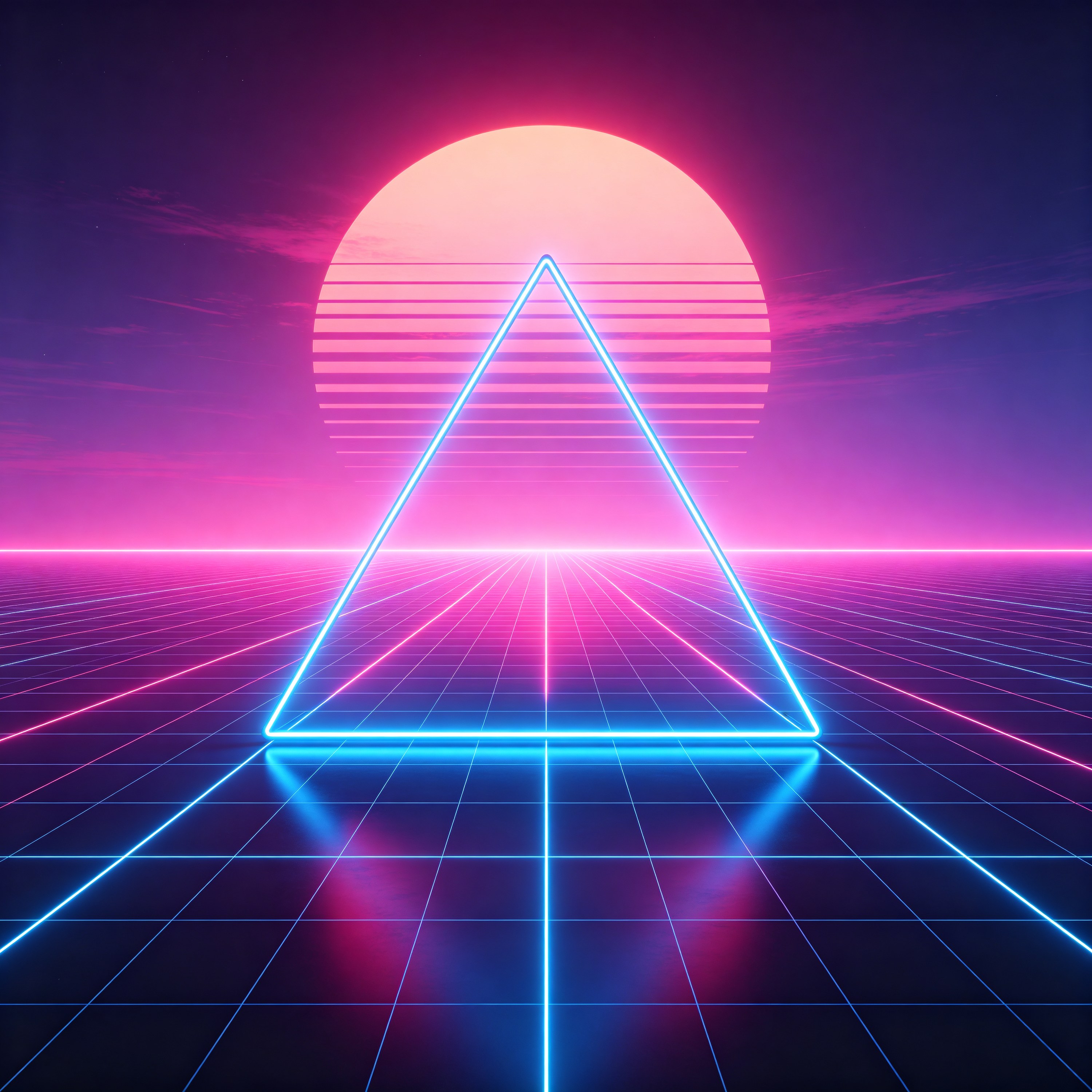 a geometric neon pyr