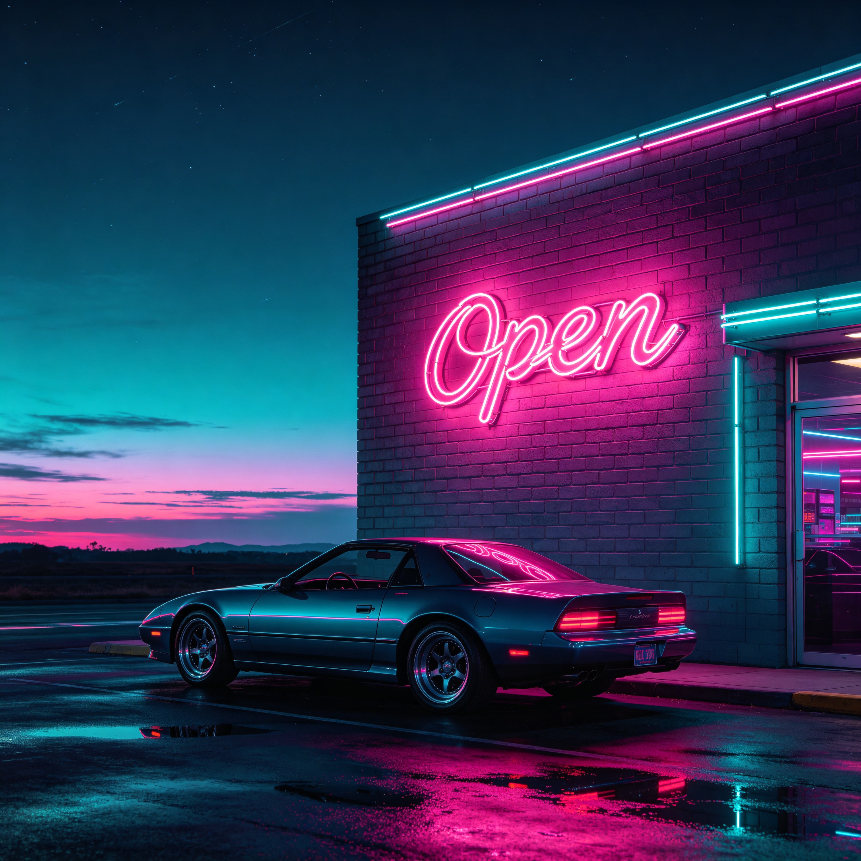 a neon sign that rea
