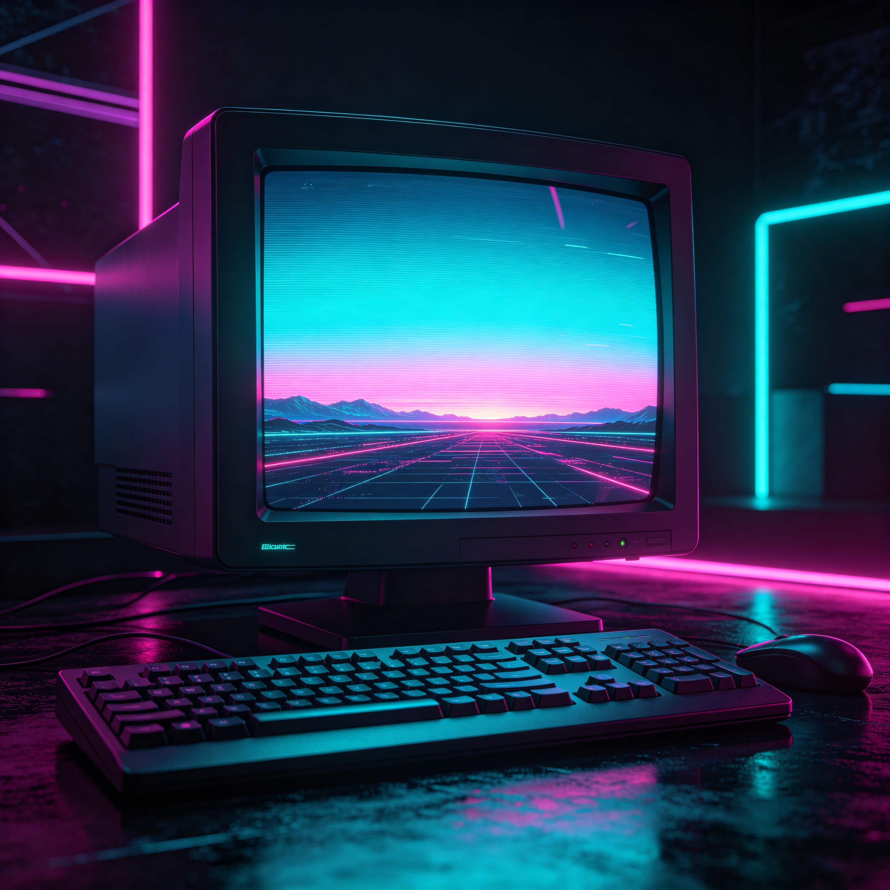 a retro computer mon