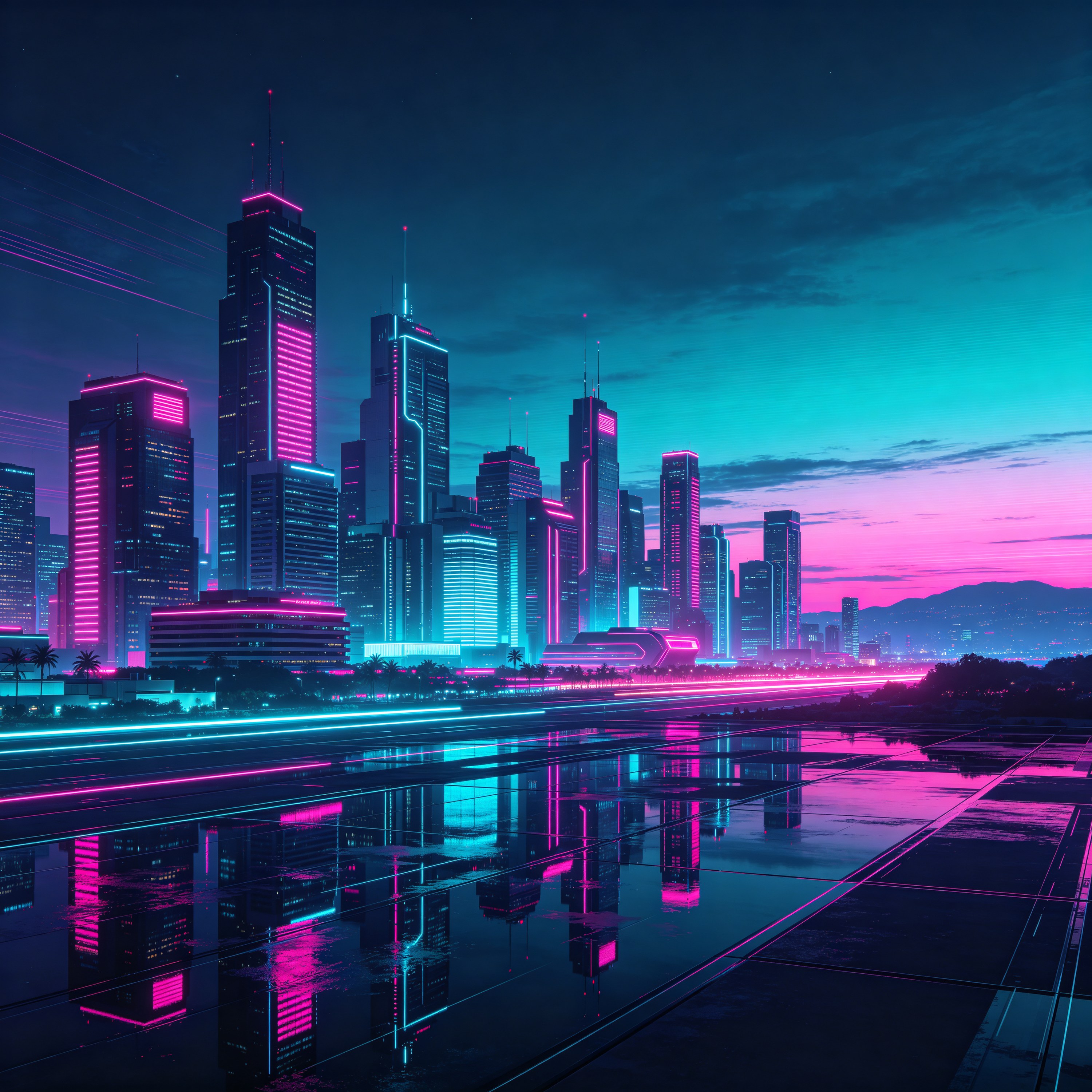 a futuristic city sk