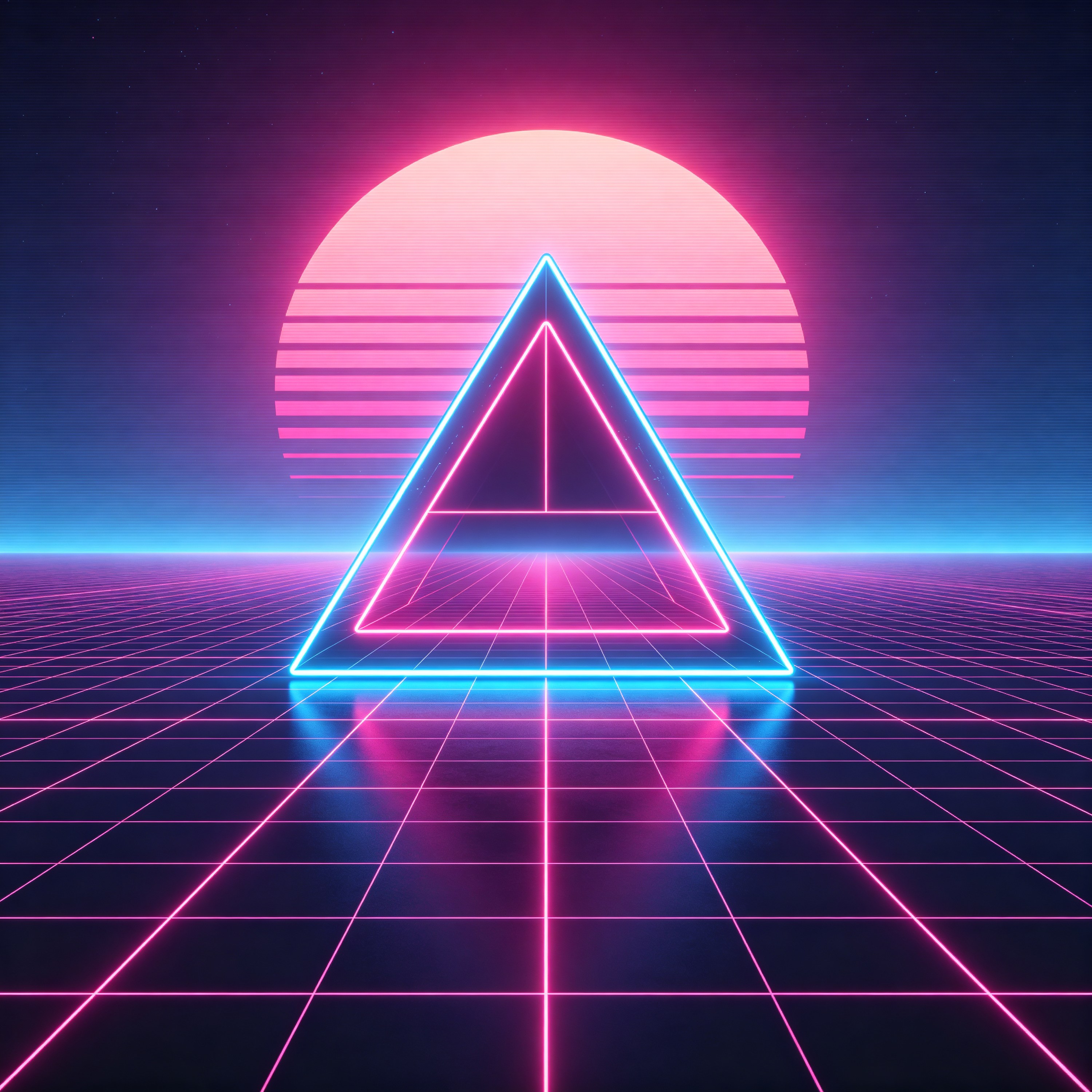a geometric neon pyr