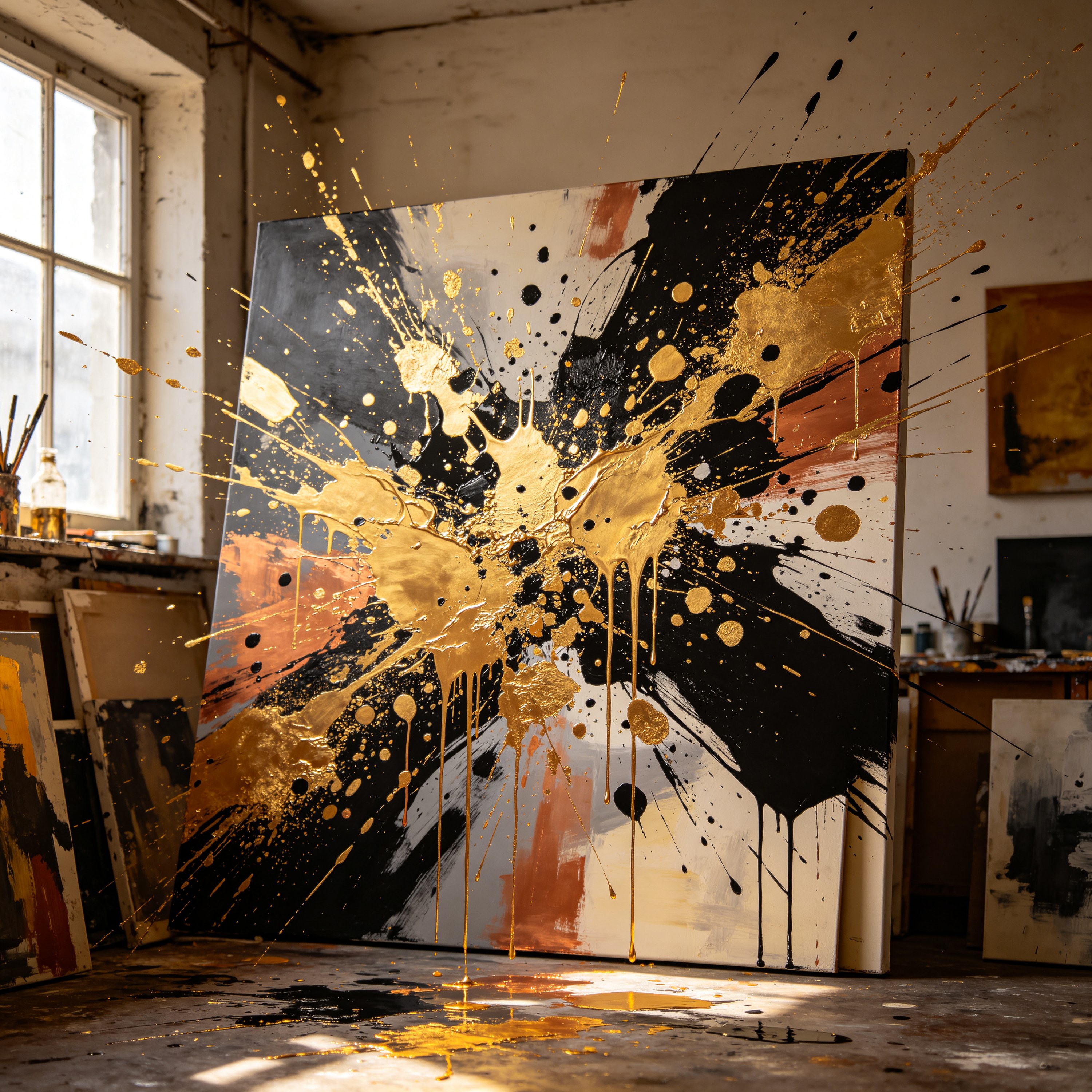 energetic drip paint