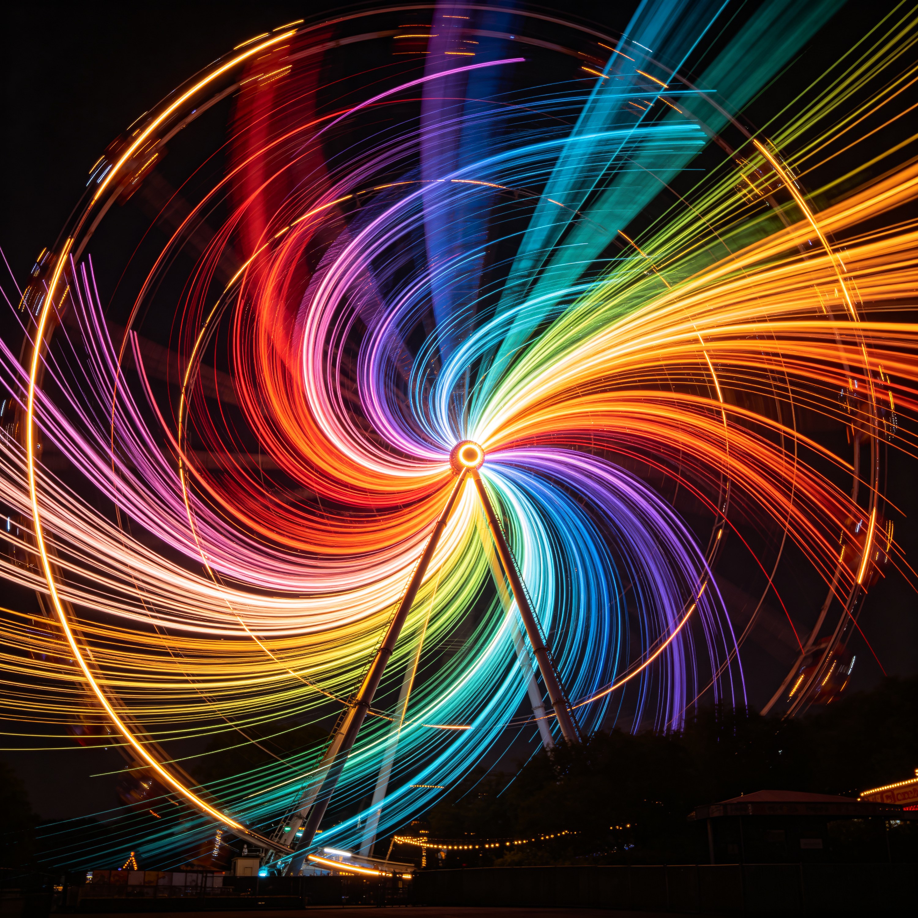 light trails from a