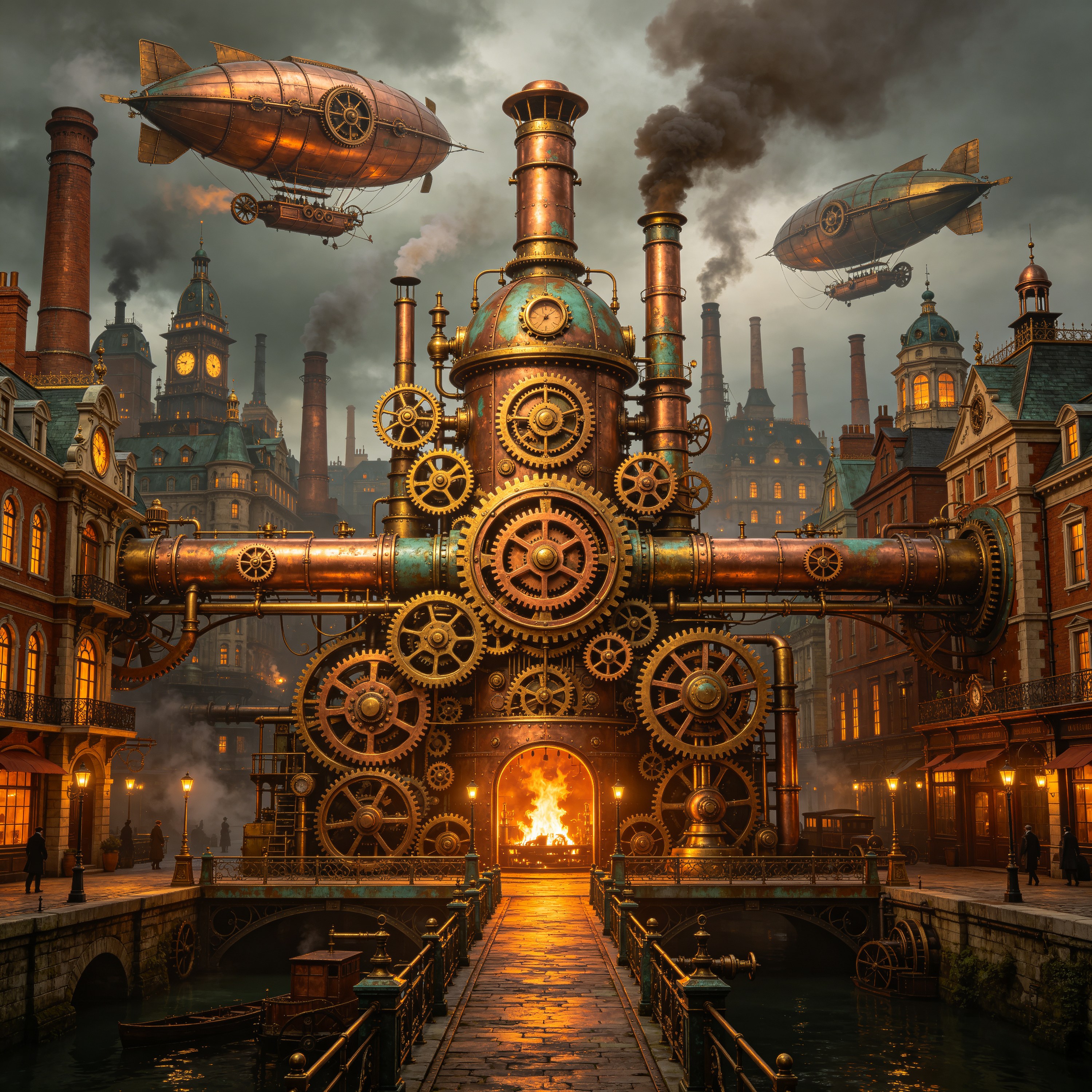 a steampunk cityscap