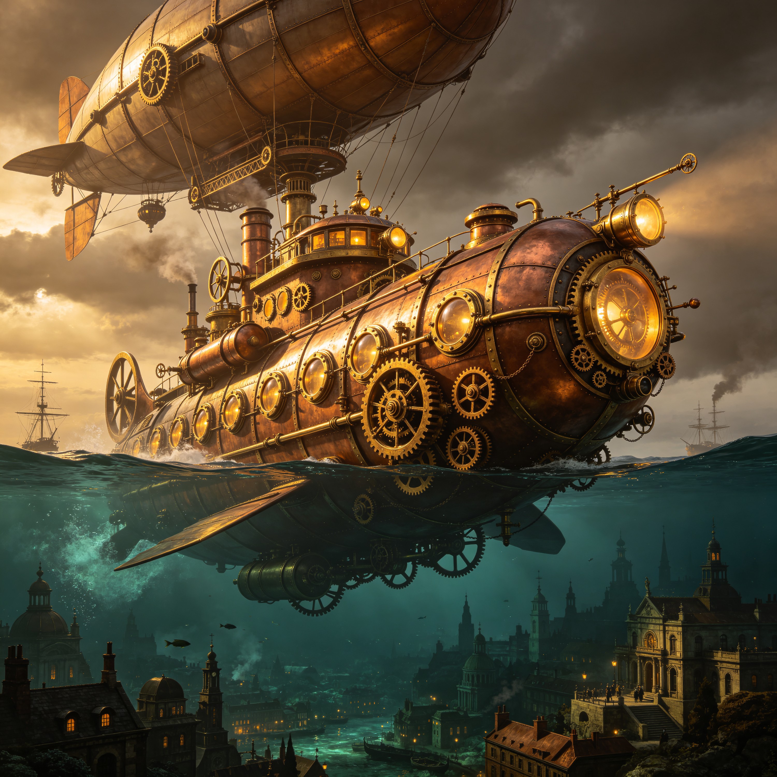 a steampunk submarin